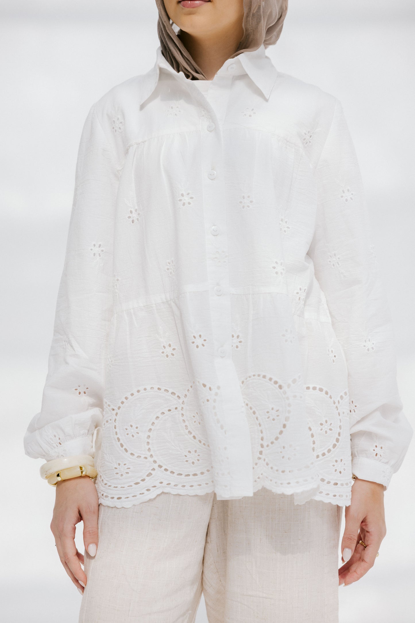 Sea Wave blouse in White