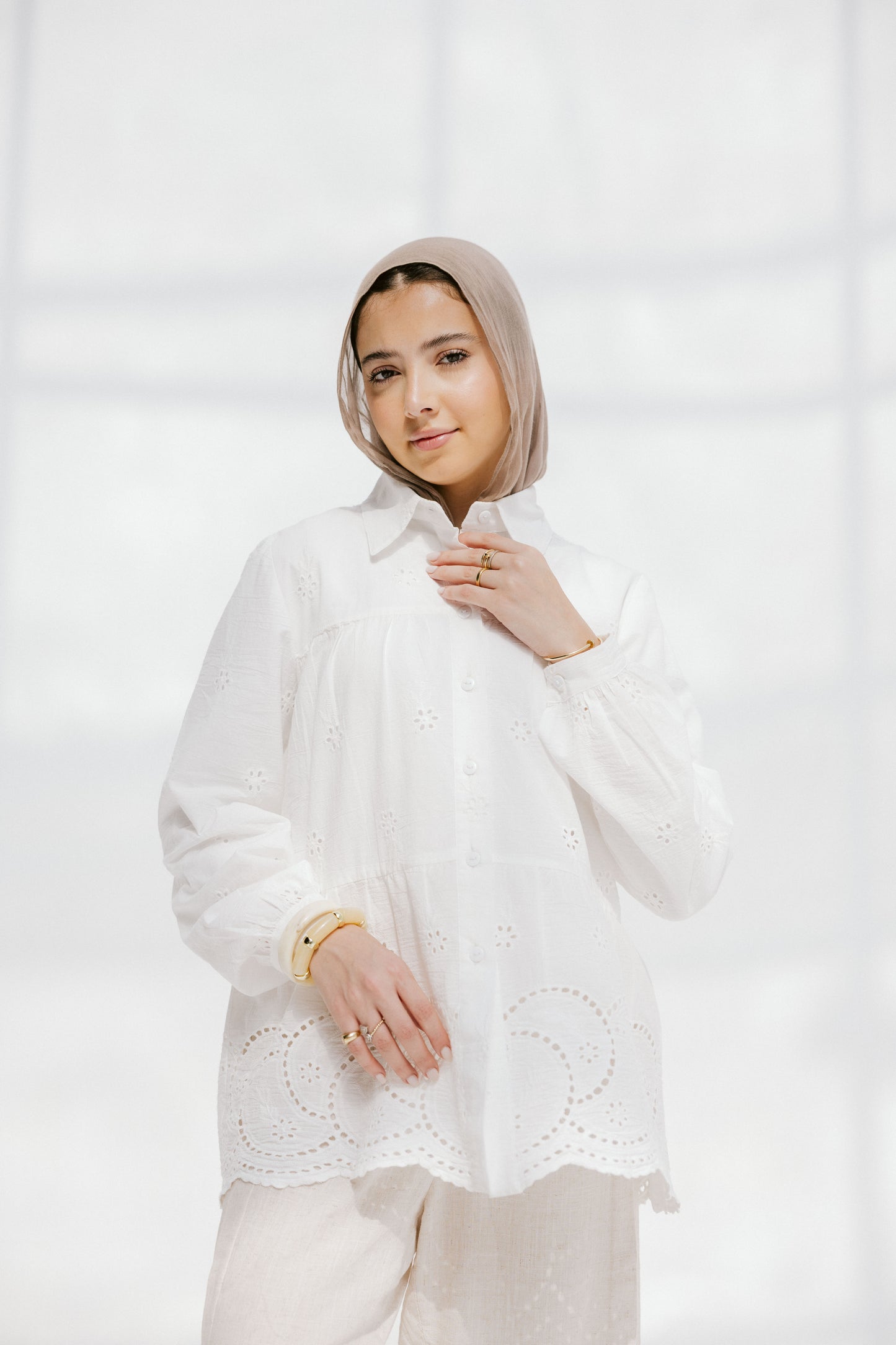 Sea Wave blouse in White