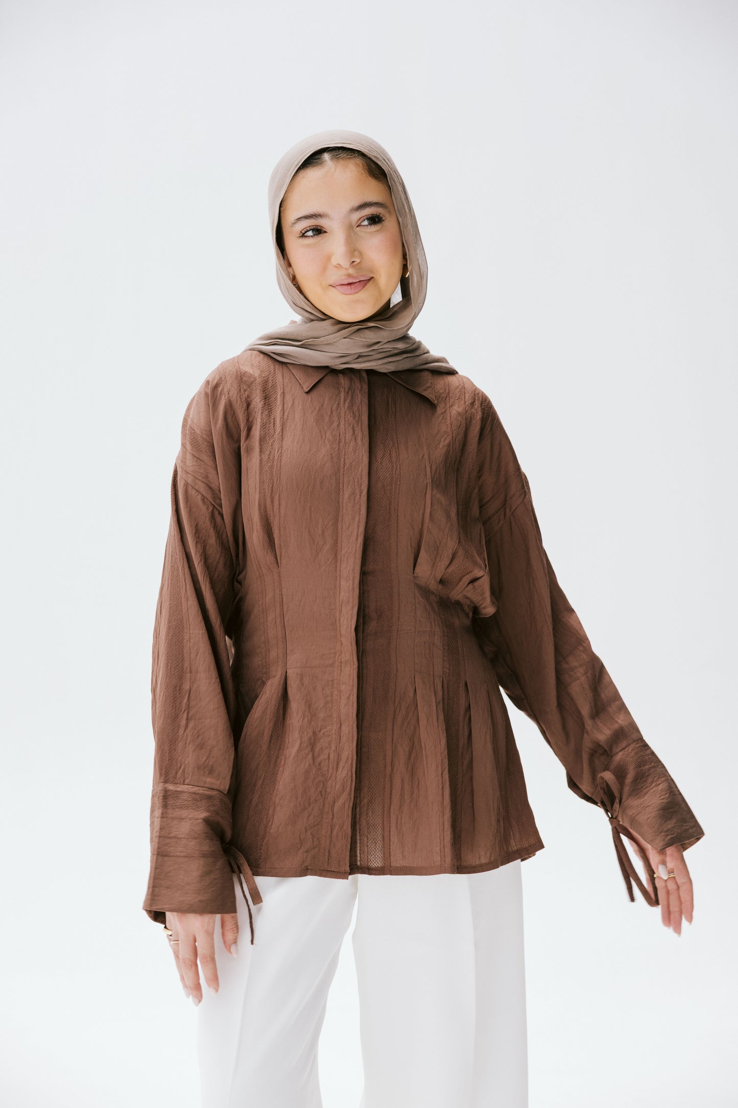 The Hourglass blouse in bronze