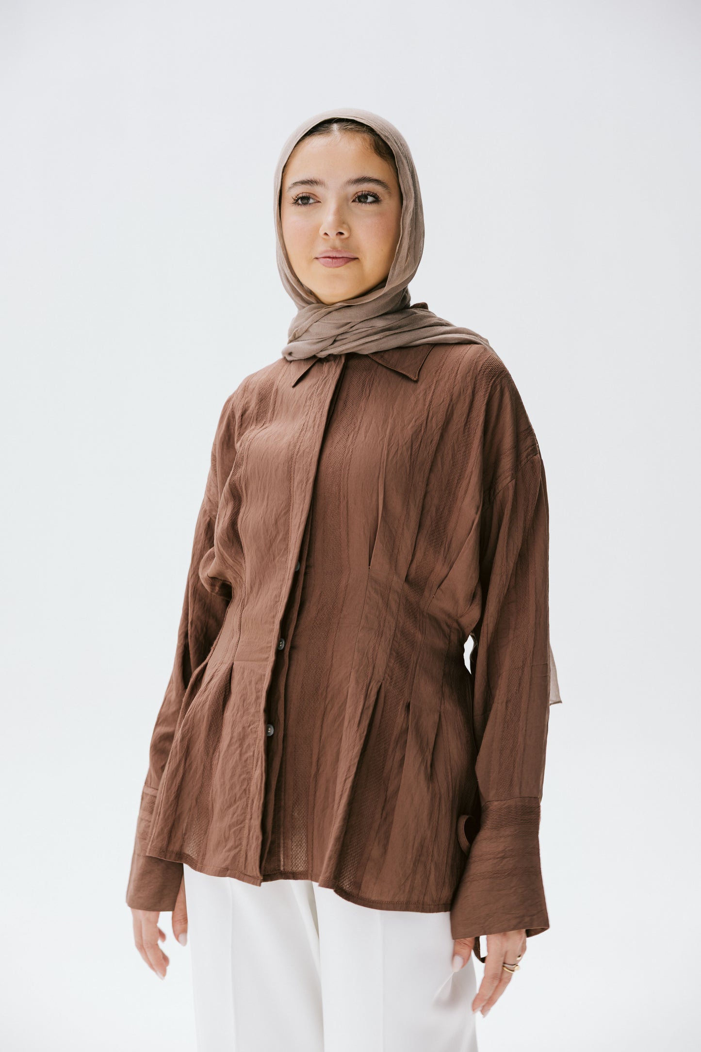 The Hourglass blouse in bronze