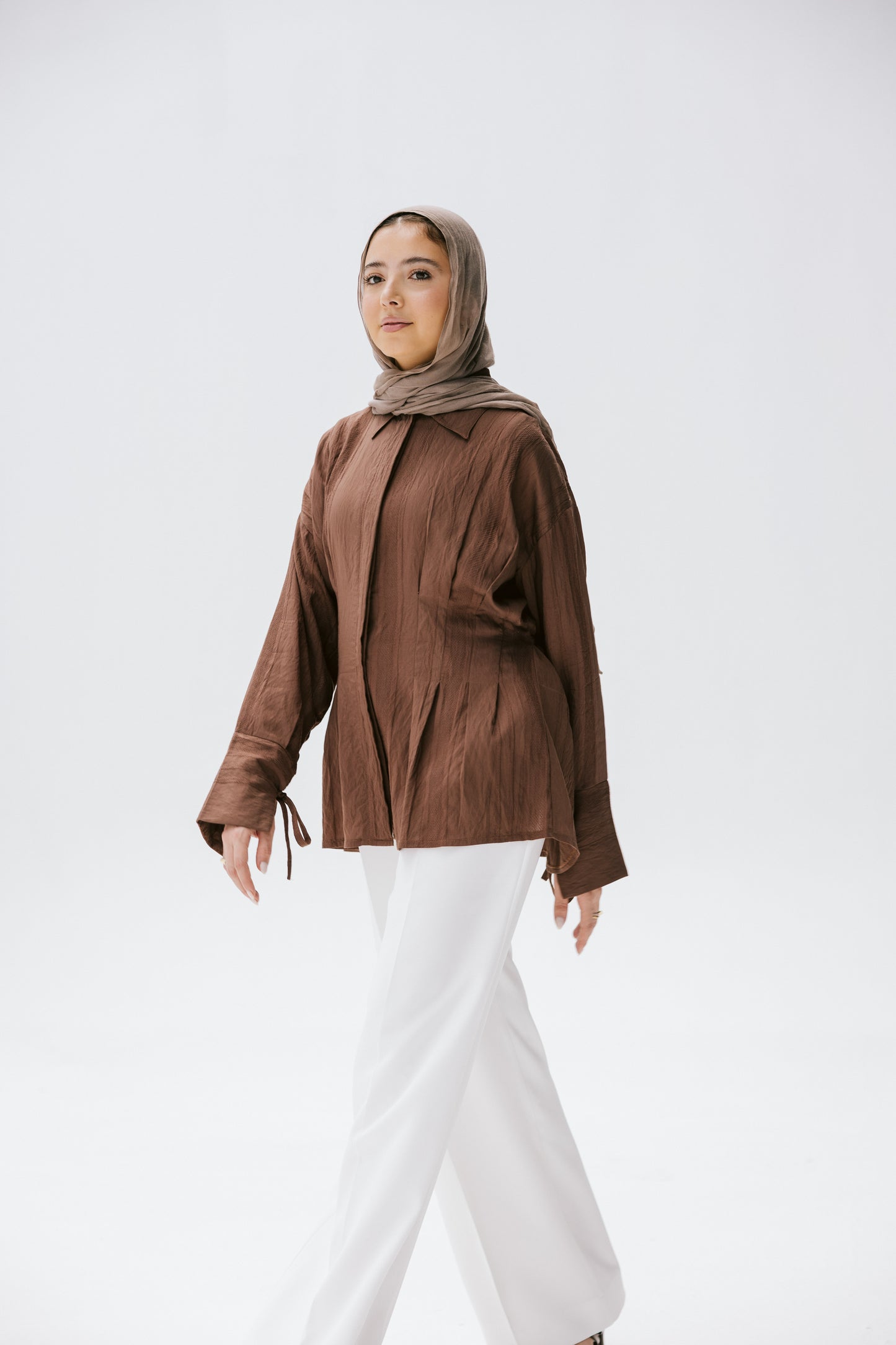 The Hourglass blouse in bronze