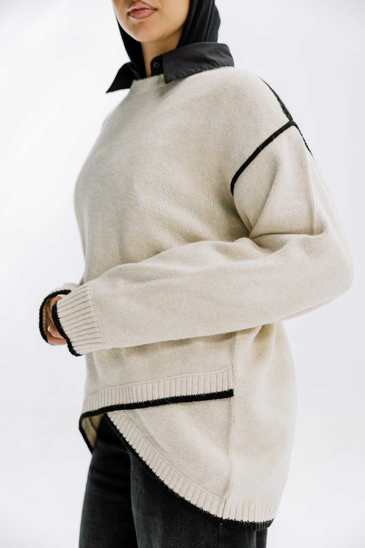 Cozy Contrast Knit in Cream