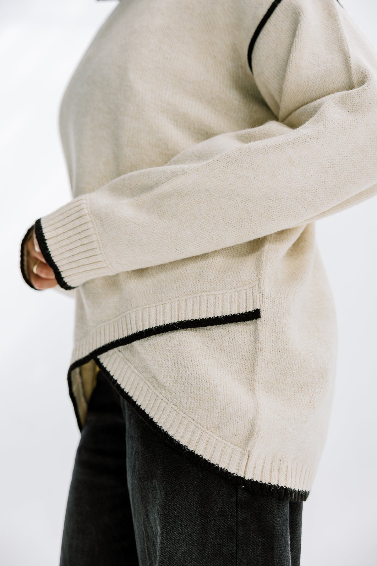 Cozy Contrast Knit in Cream