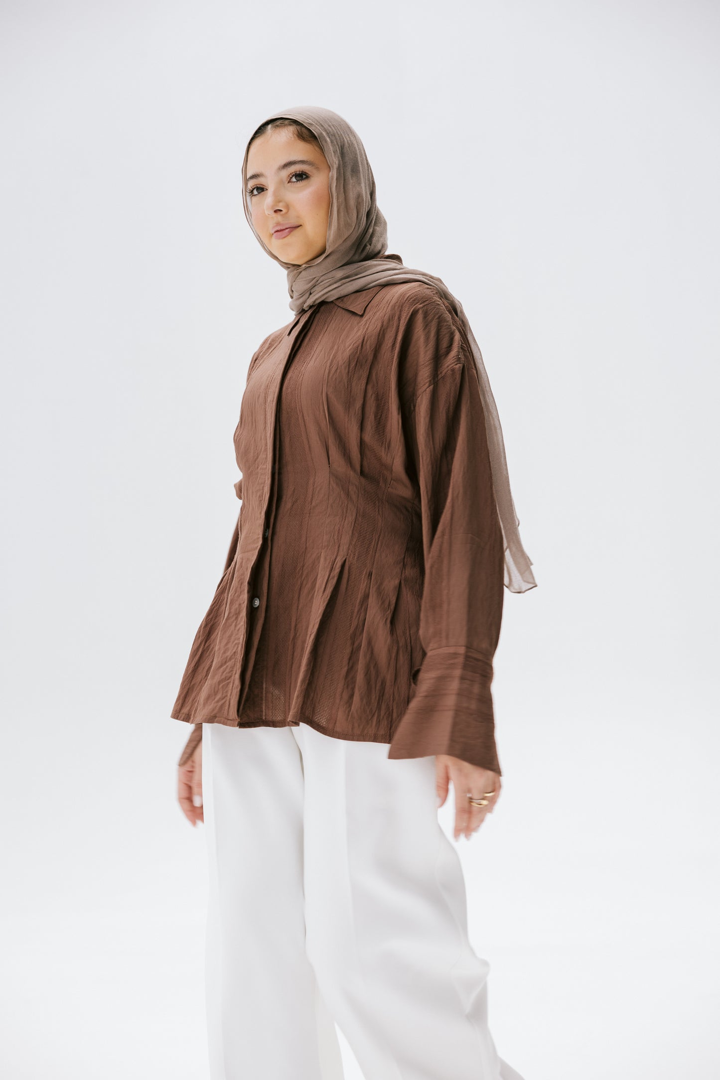 The Hourglass blouse in bronze