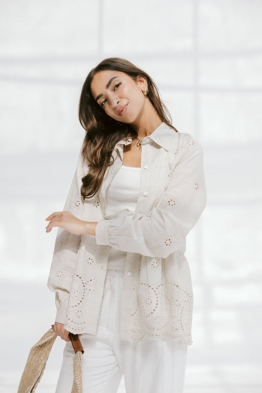 Sea wave blouse in Beige