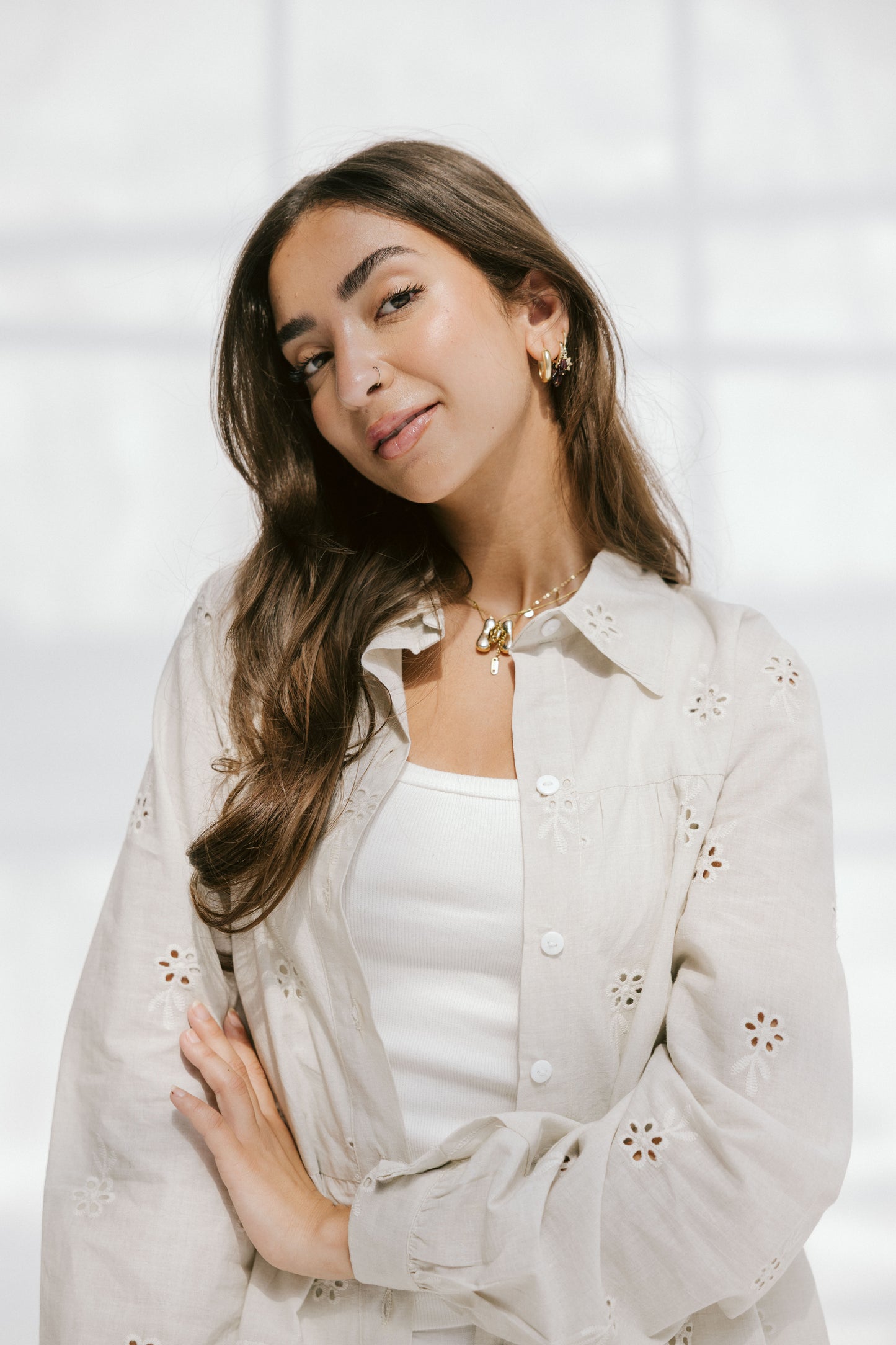 Sea Wave blouse in Beige