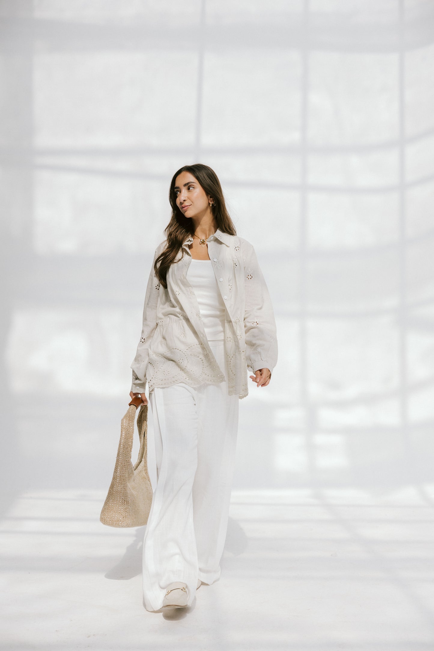 Sea Wave blouse in Beige