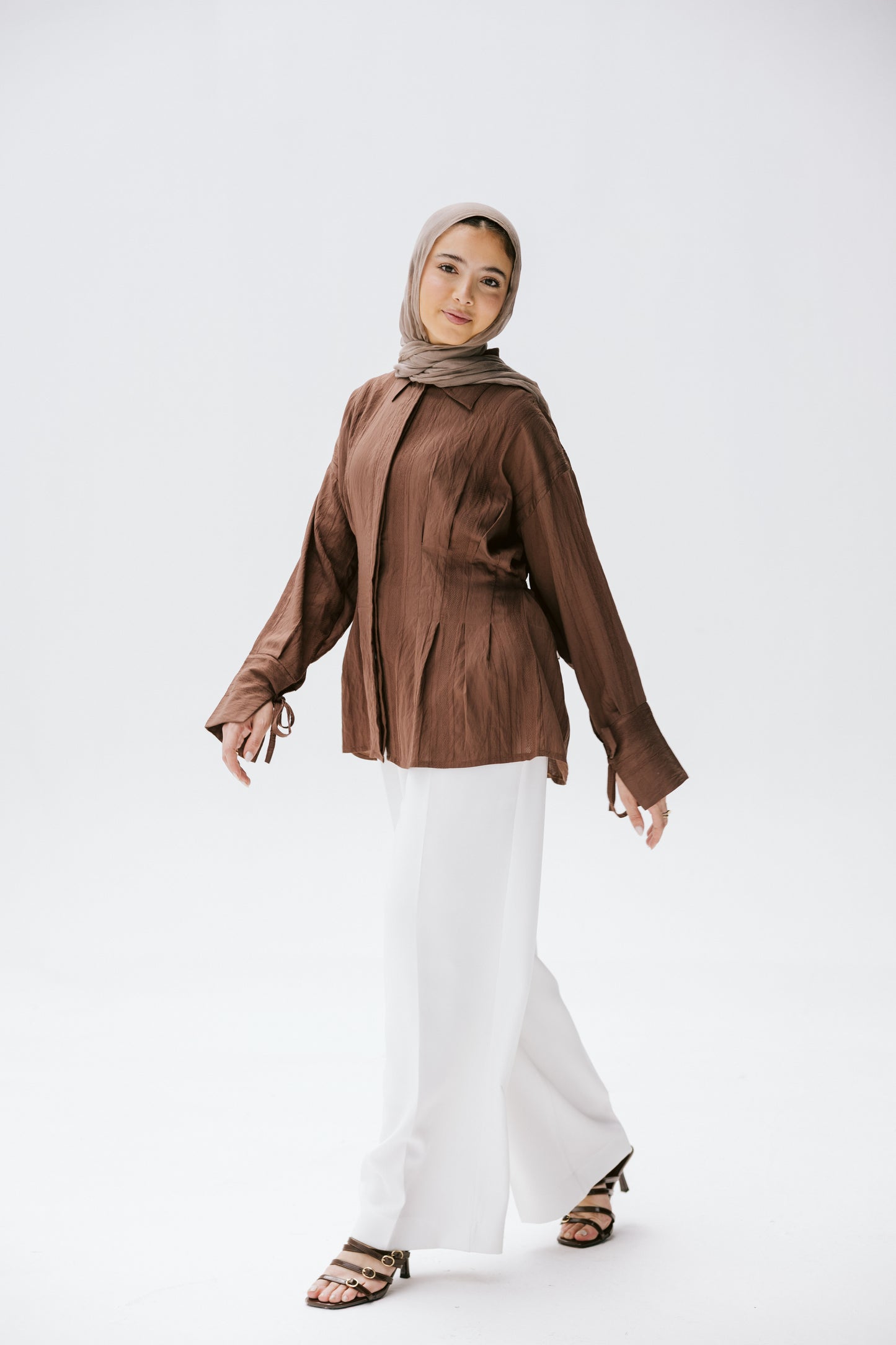 The Hourglass blouse in bronze