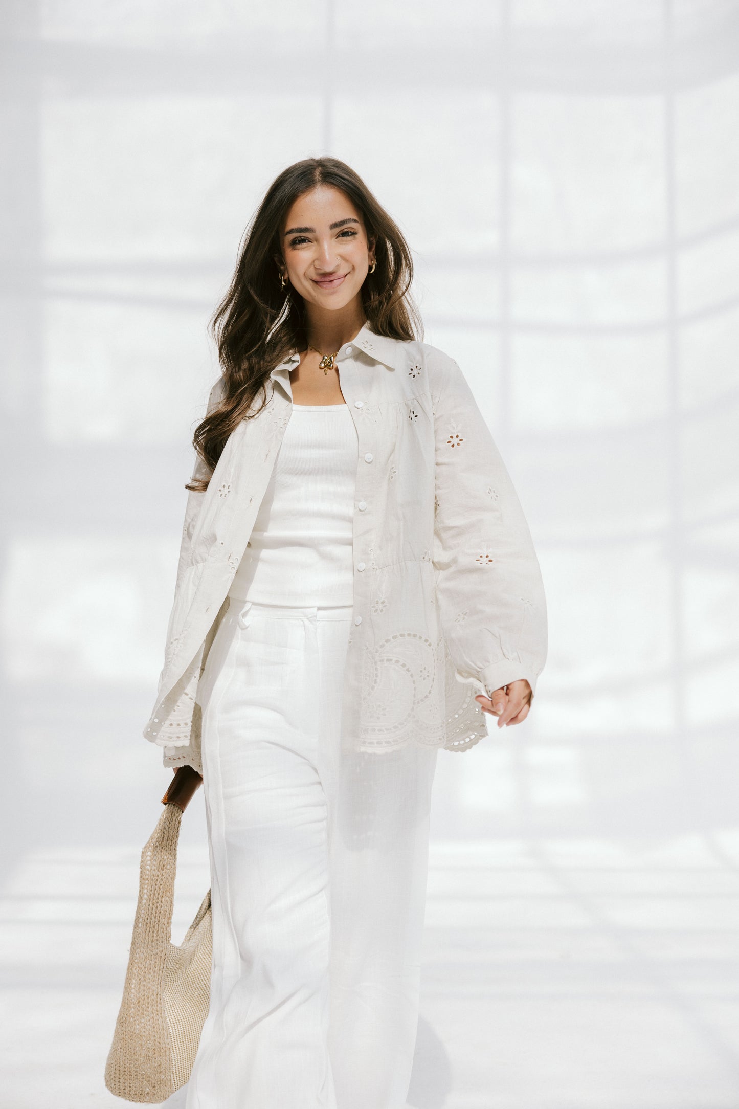 Sea Wave blouse in Beige