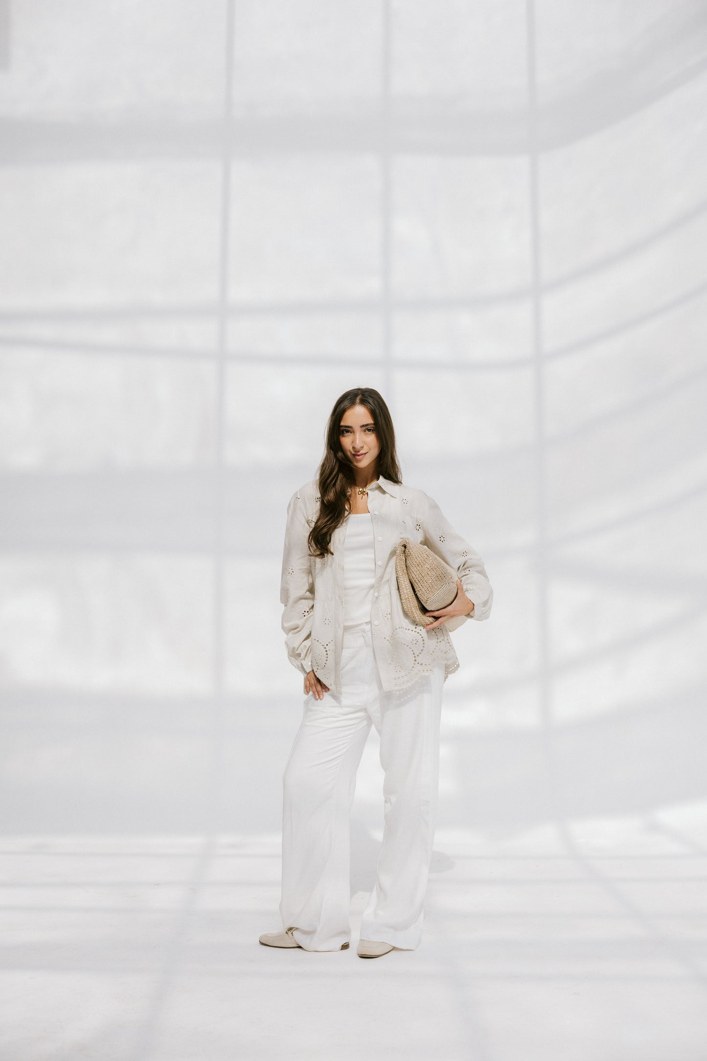 Sea Wave blouse in Beige