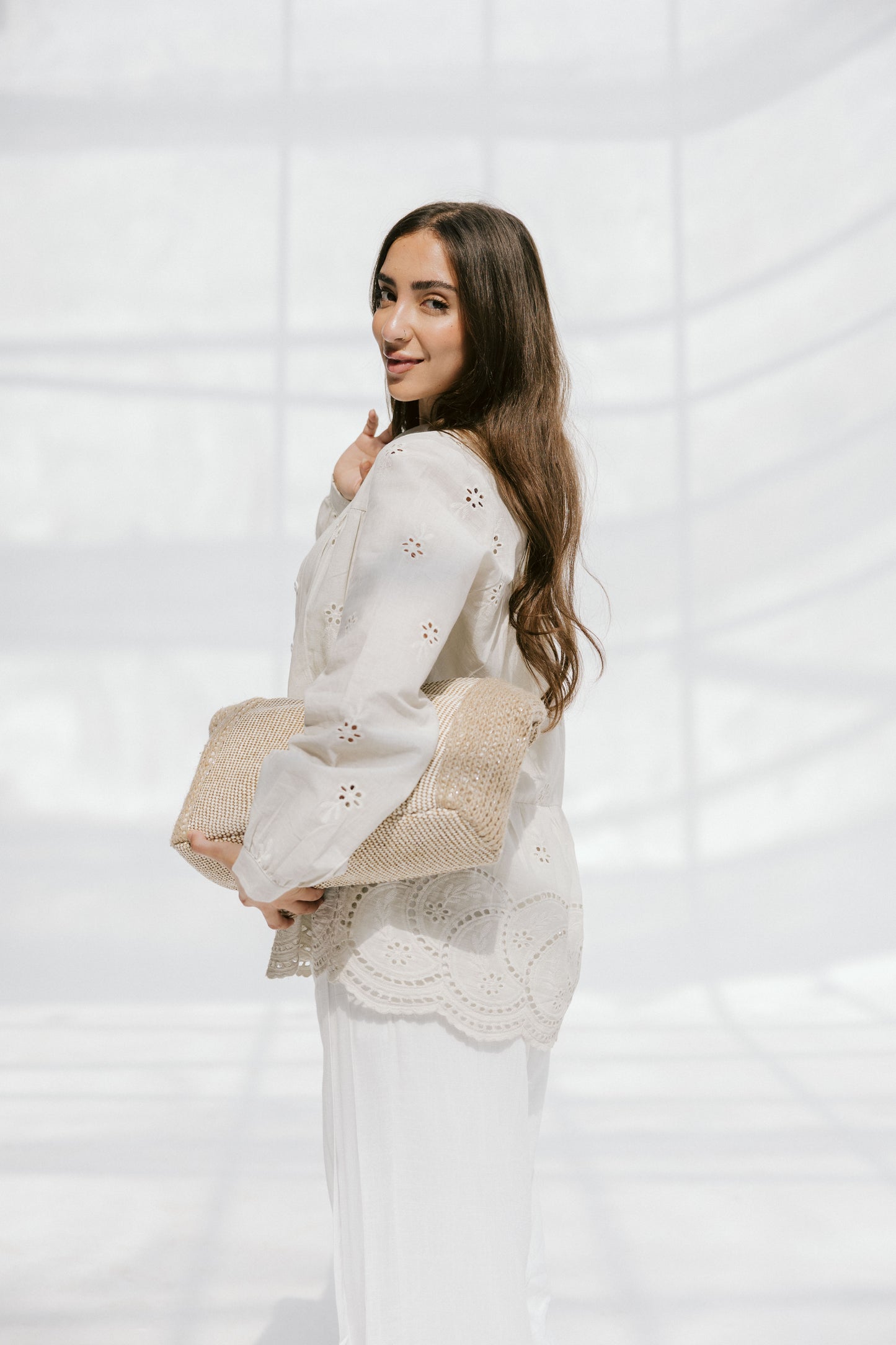 Sea Wave blouse in Beige