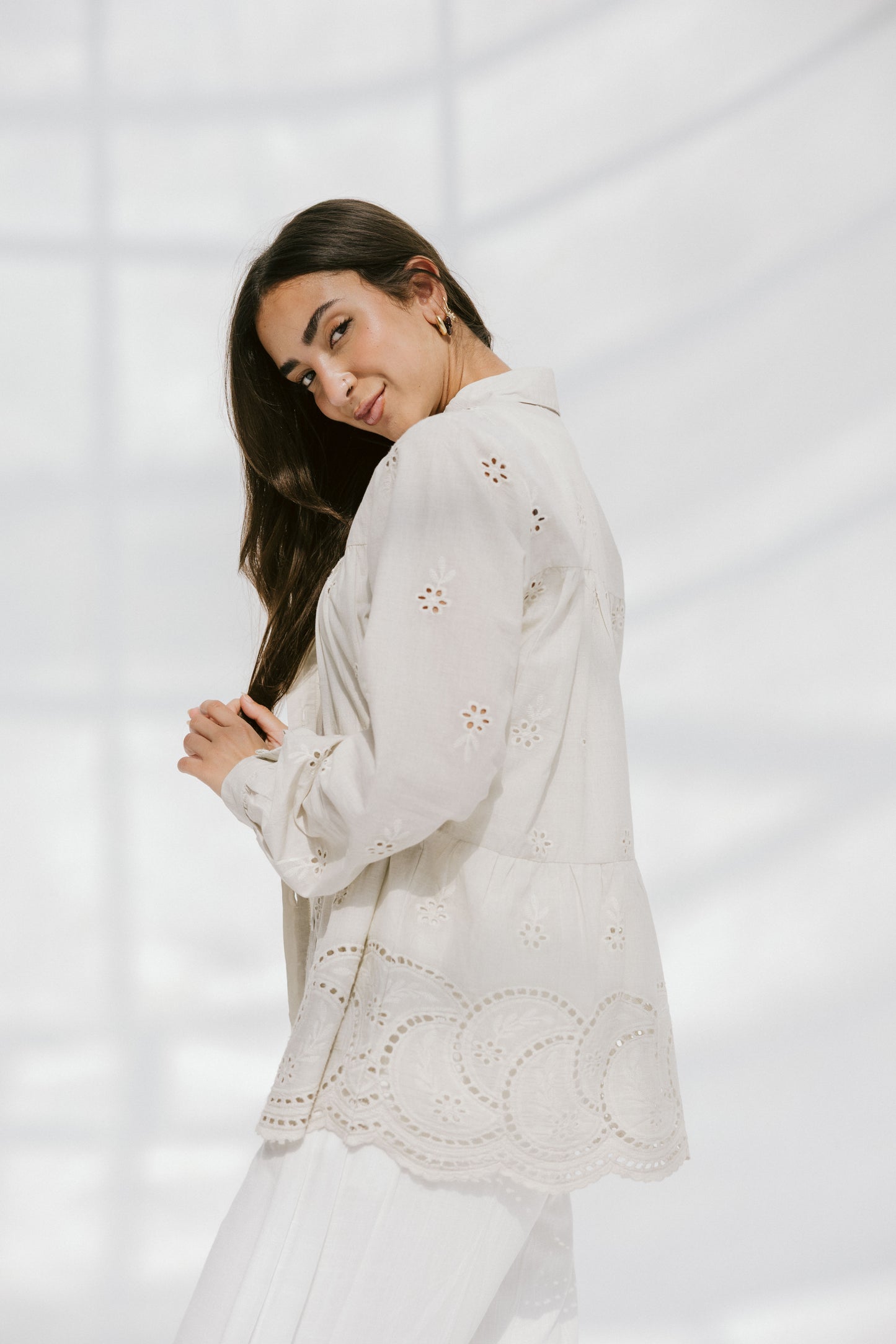 Sea Wave blouse in Beige