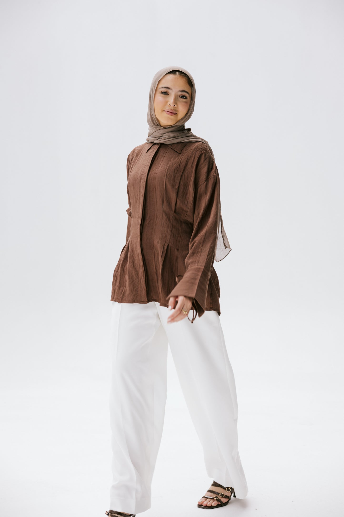The Hourglass blouse in bronze