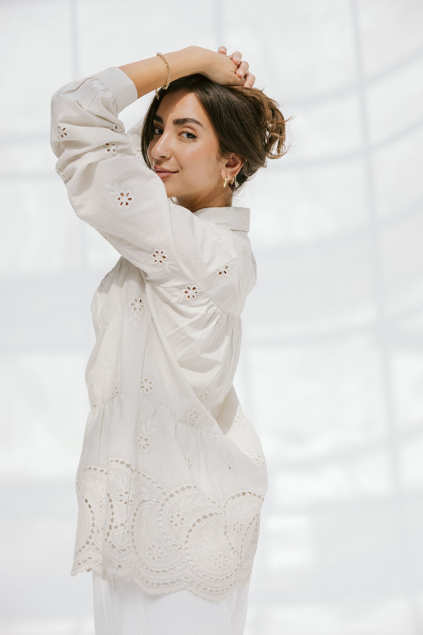 Sea Wave blouse in Beige
