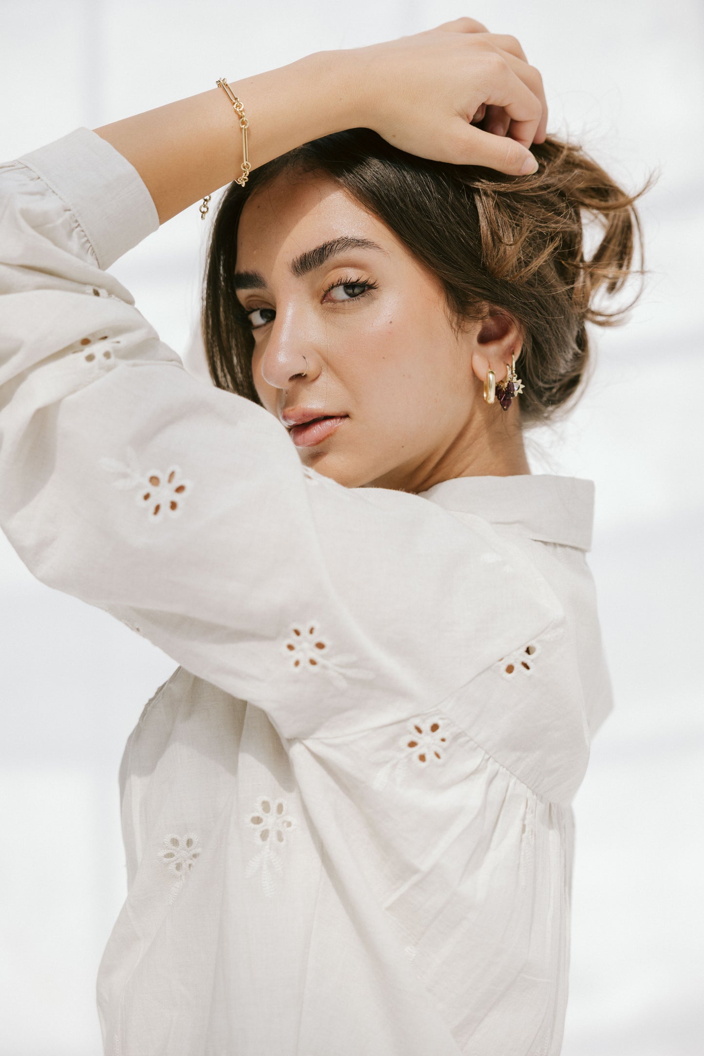 Sea Wave blouse in Beige
