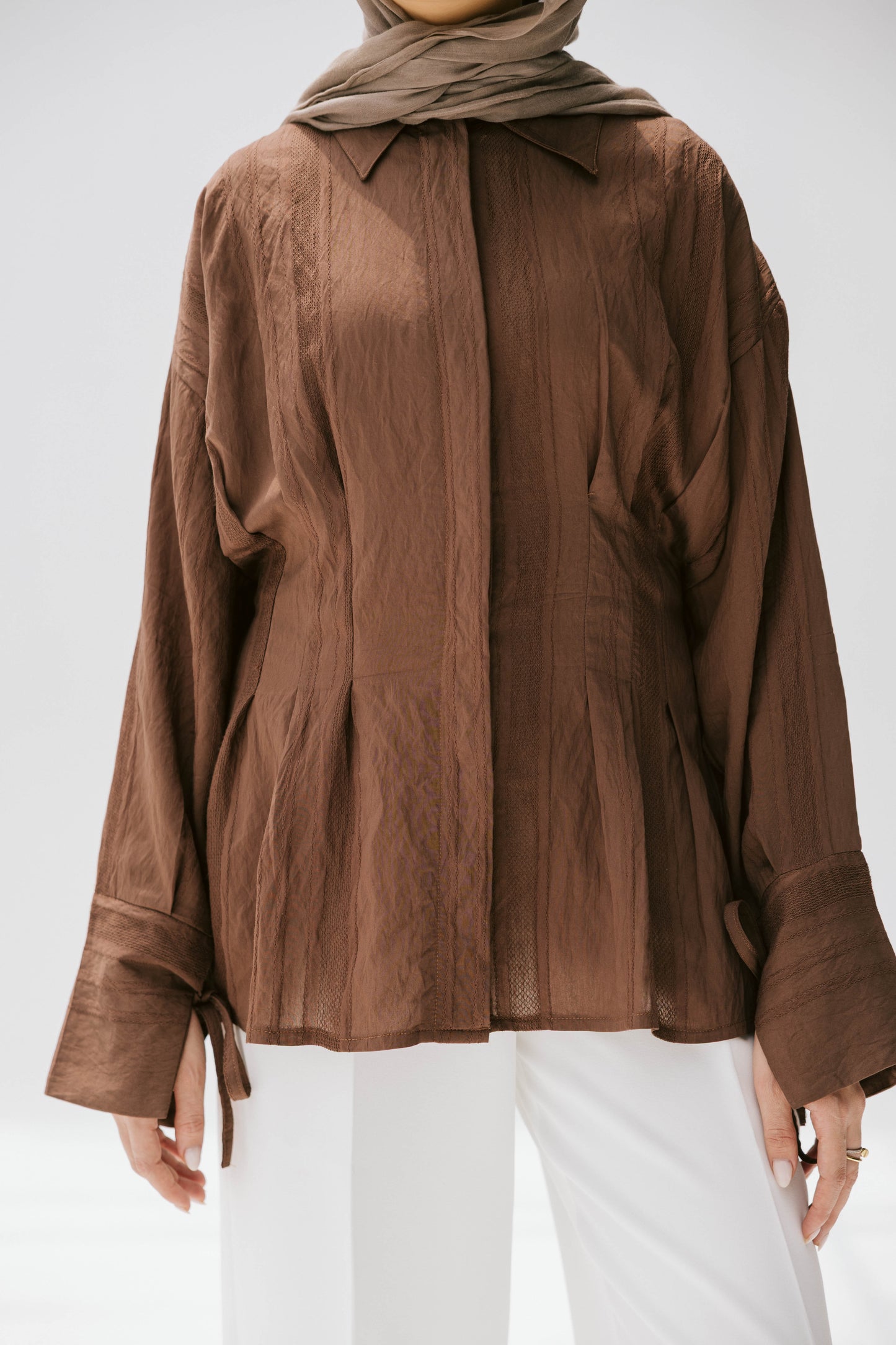 The Hourglass blouse in bronze