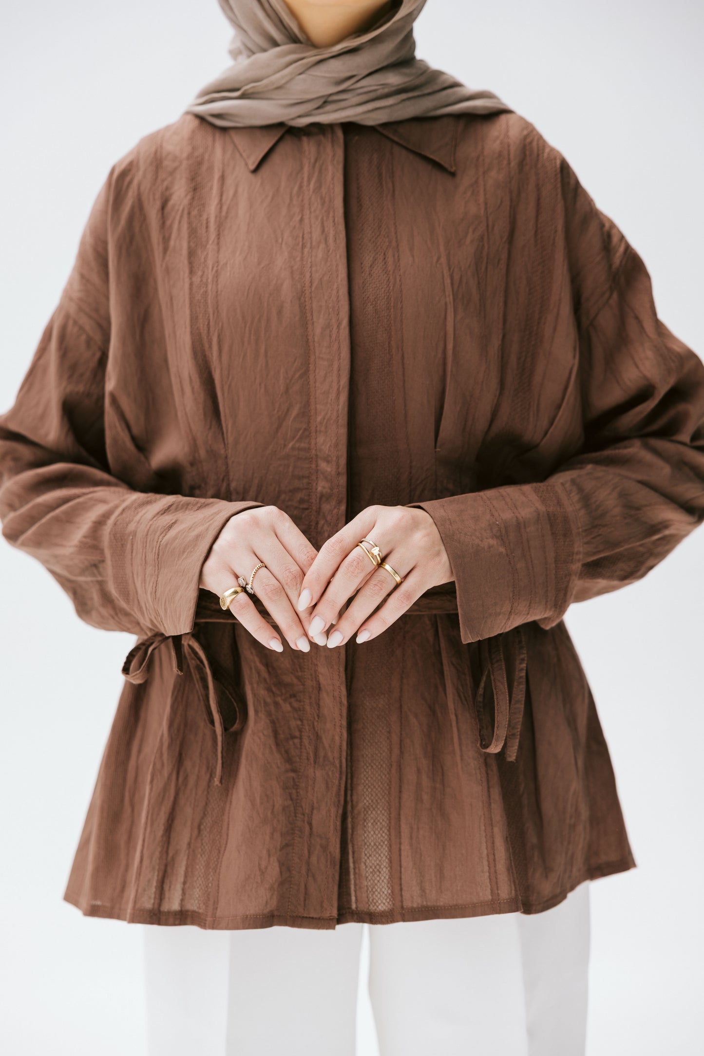 The Hourglass blouse in bronze