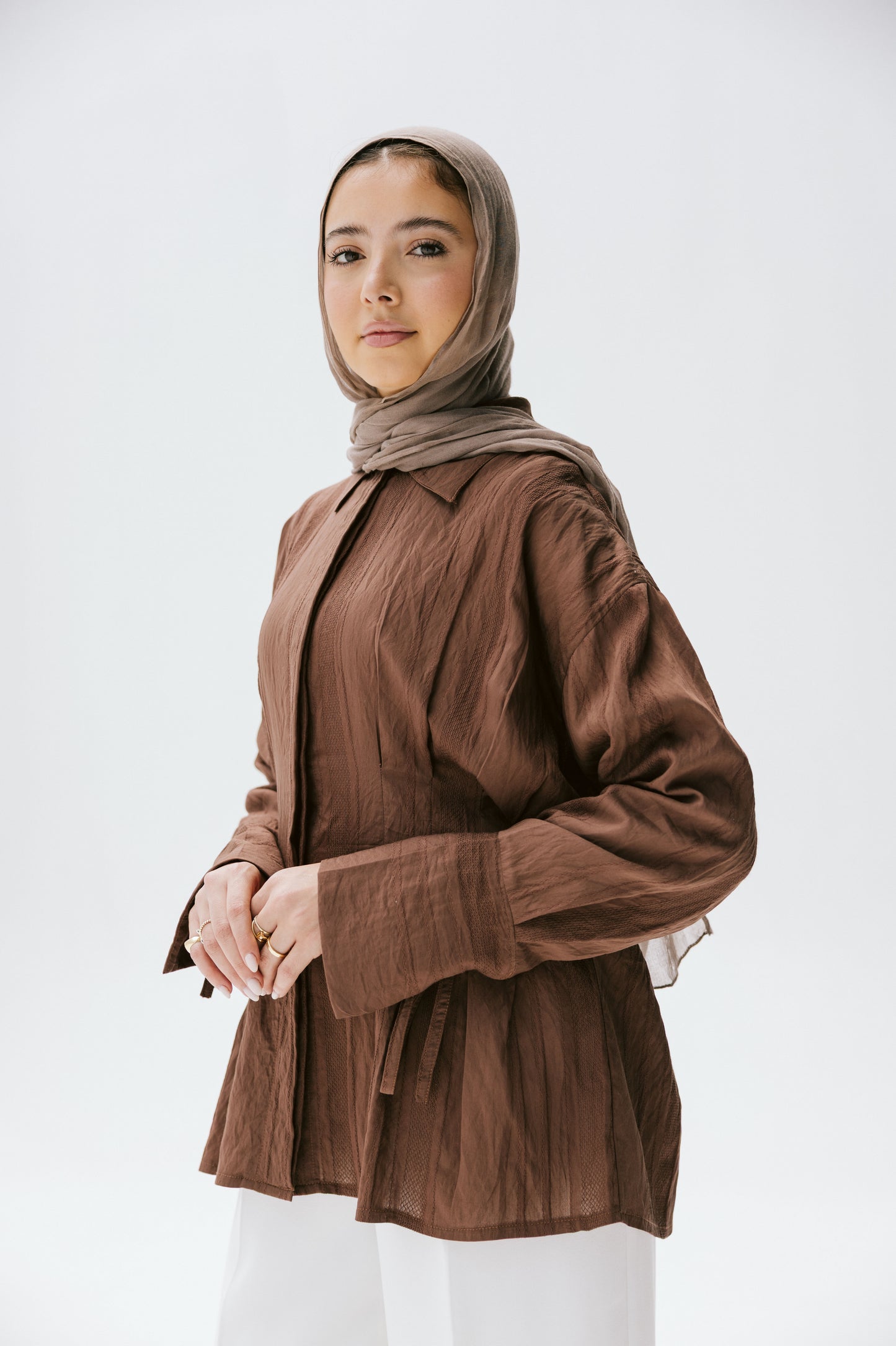The Hourglass blouse in bronze