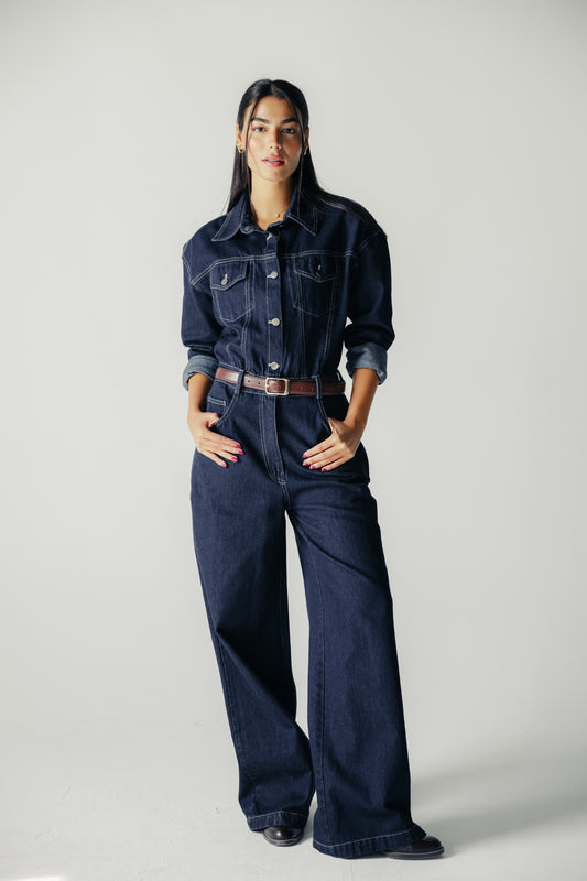 New Clara Jumpsuit in Raw Denim