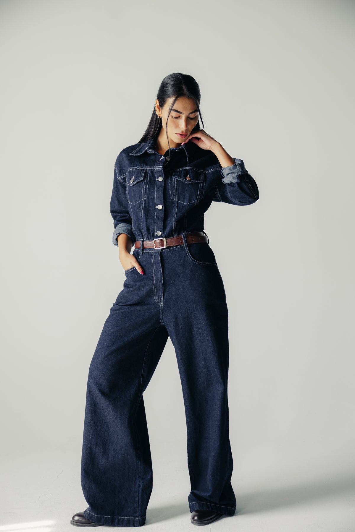 New Clara Jumpsuit in Raw Denim