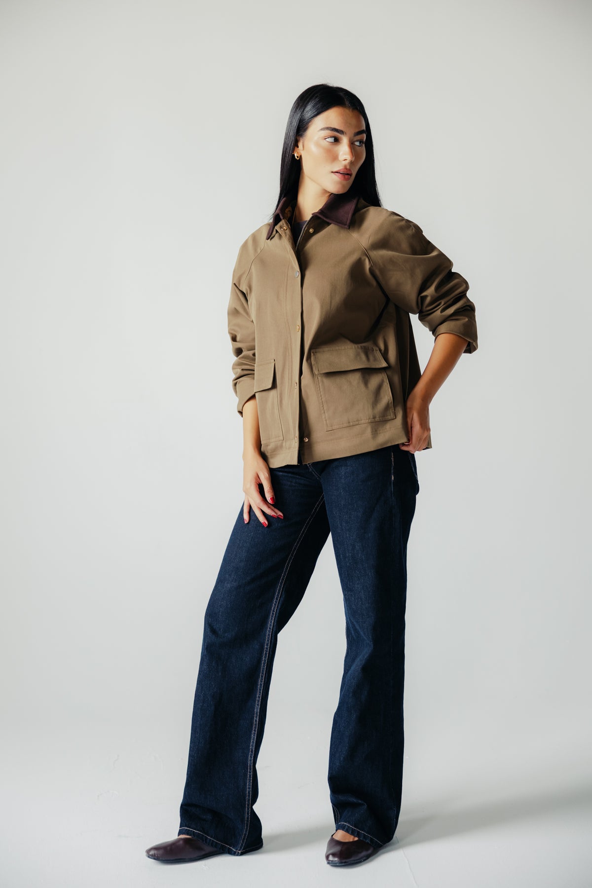 Fallen Jacket in Olive wood