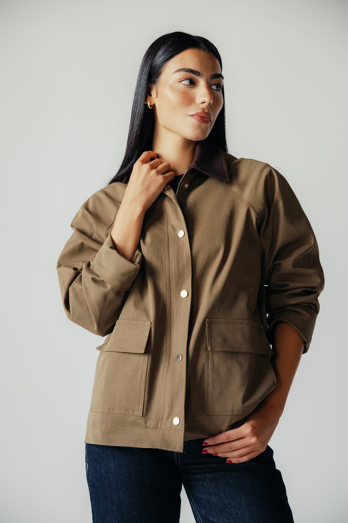 Fallen Jacket in Olive wood
