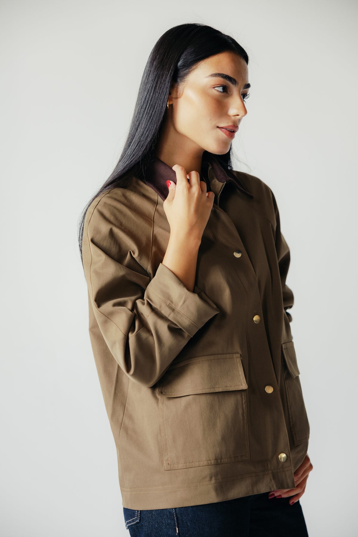 Fallen Jacket in Olive wood