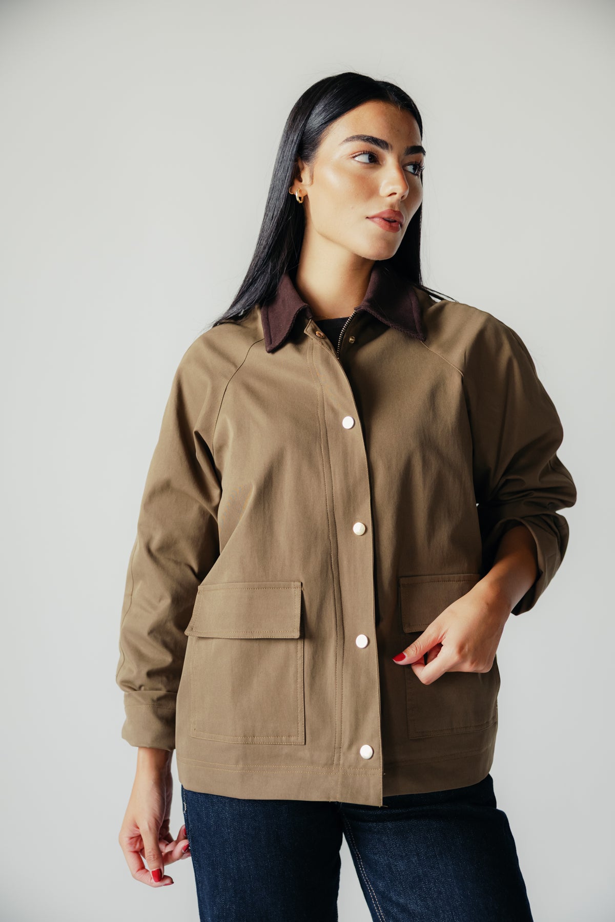 Fallen Jacket in Olive wood