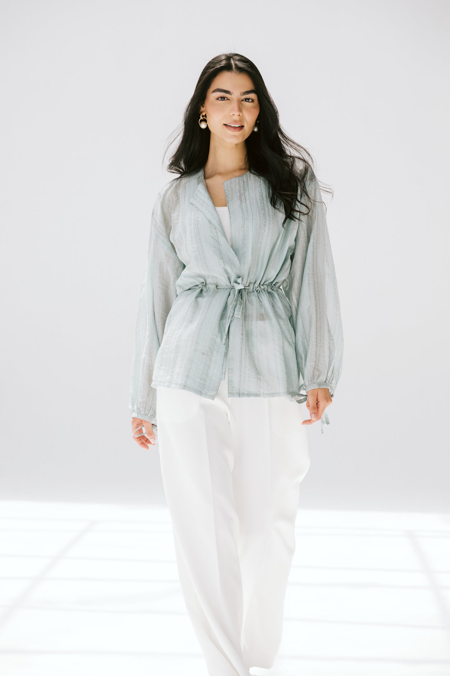 Marée blouse in Powder blue