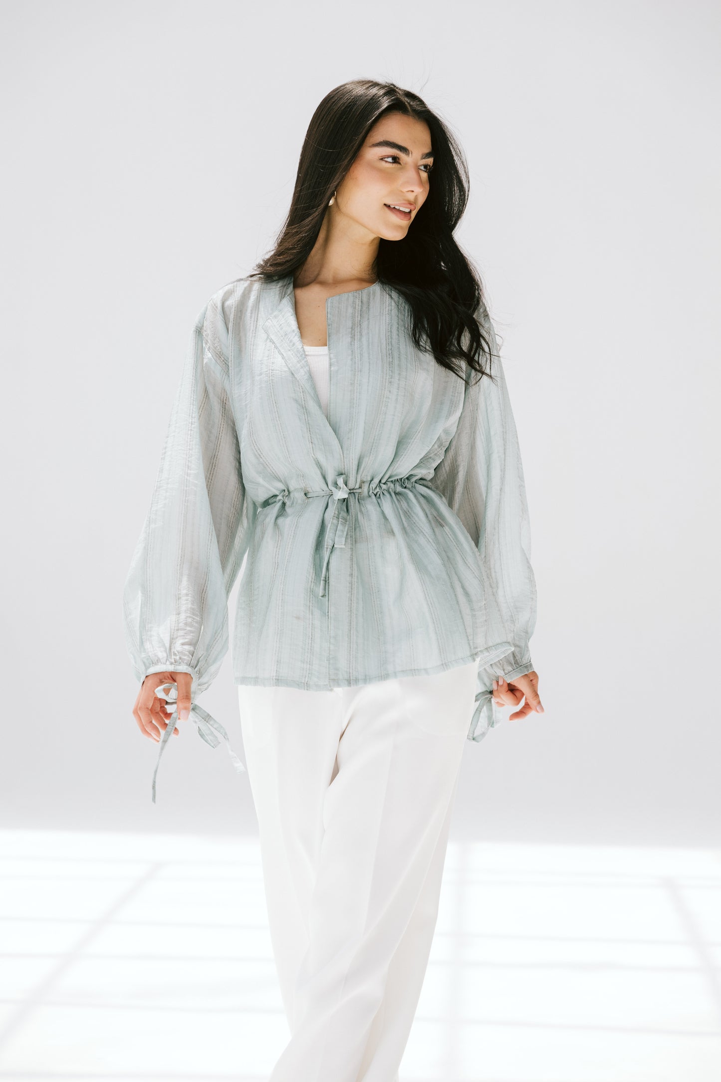 Marée blouse in Powder blue