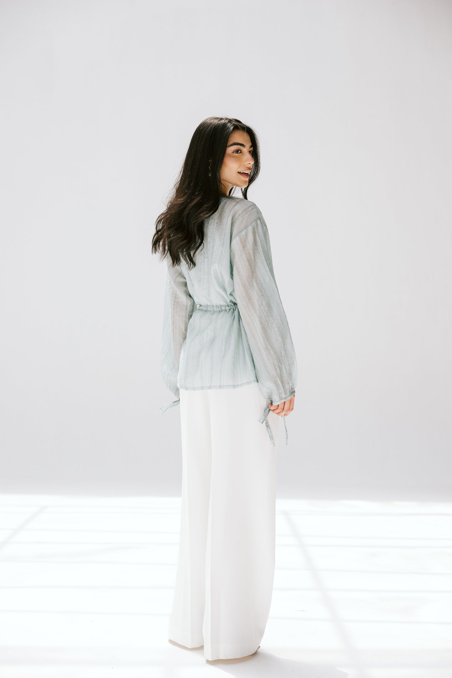 Marée blouse in Powder blue