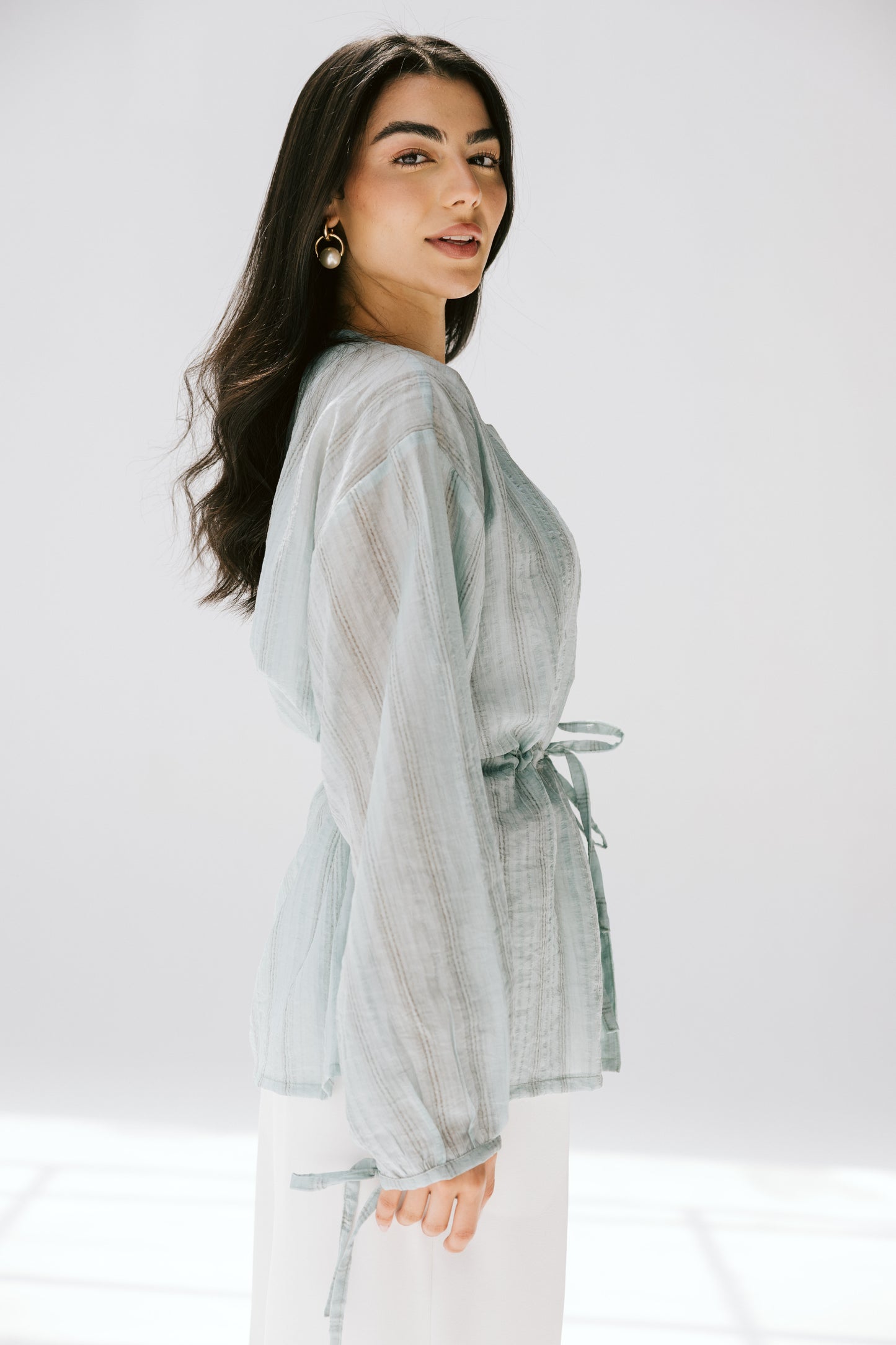 Marée blouse in Powder blue