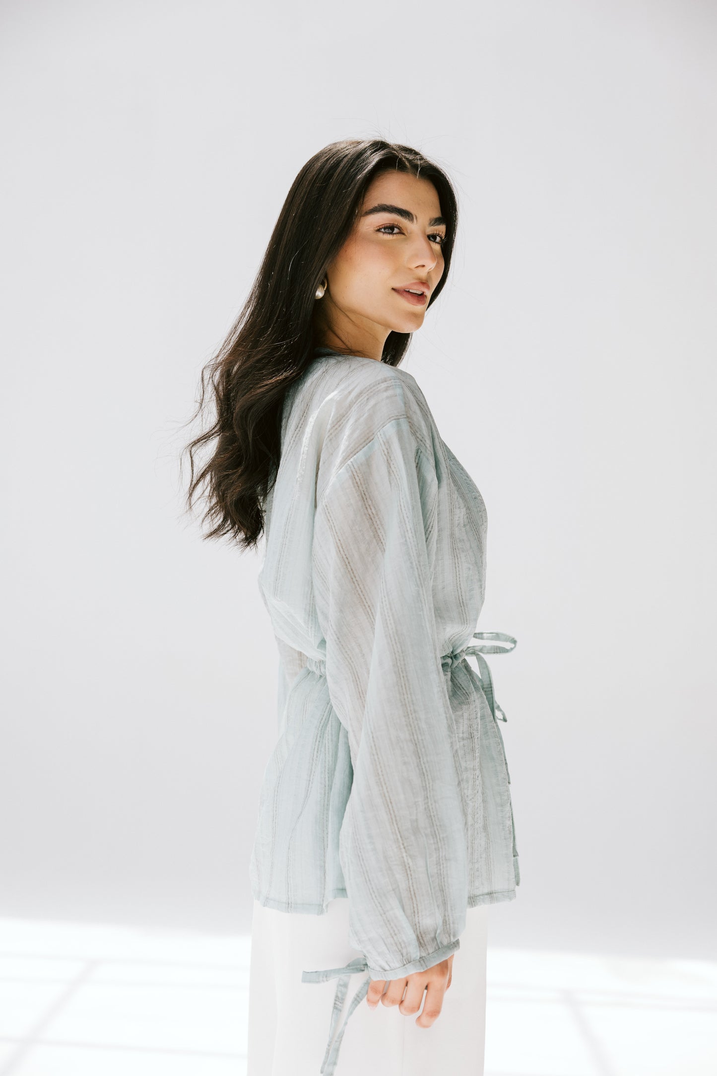 Marée blouse in Powder blue
