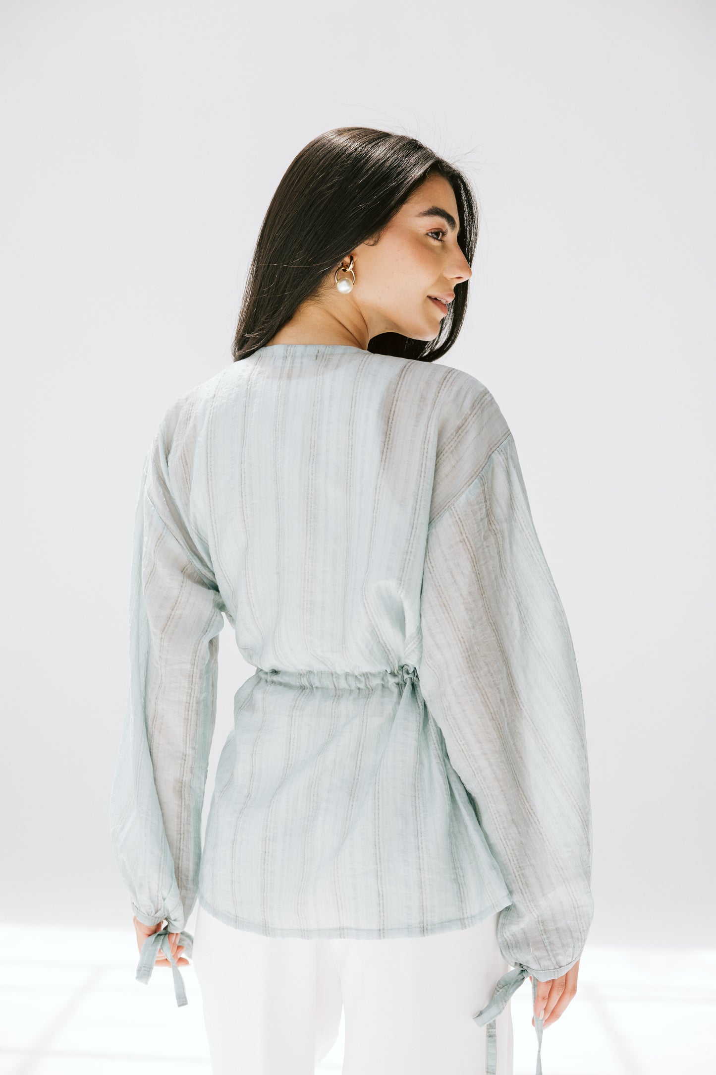 Marée blouse in Powder blue