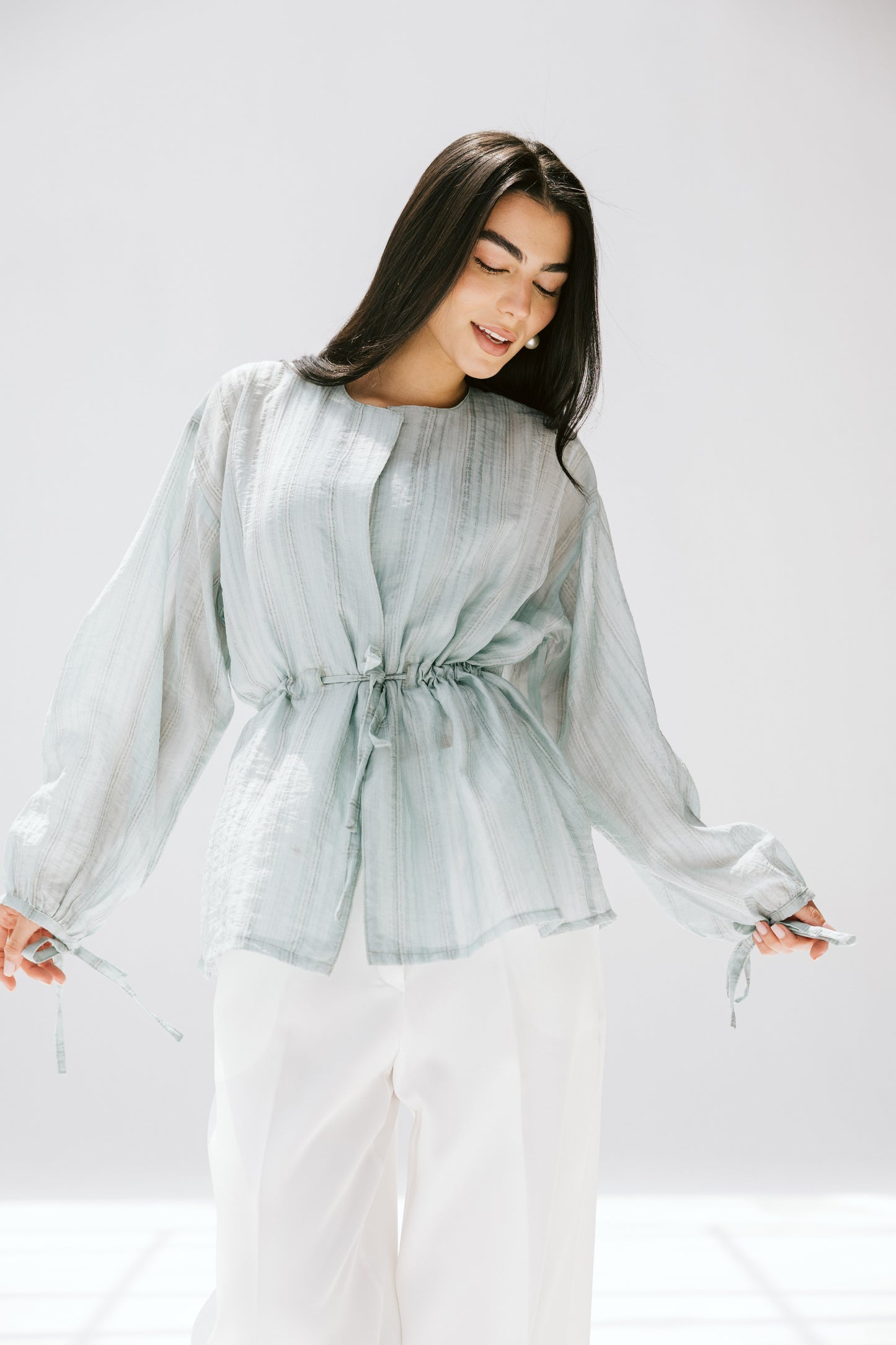 Marée blouse in Powder blue