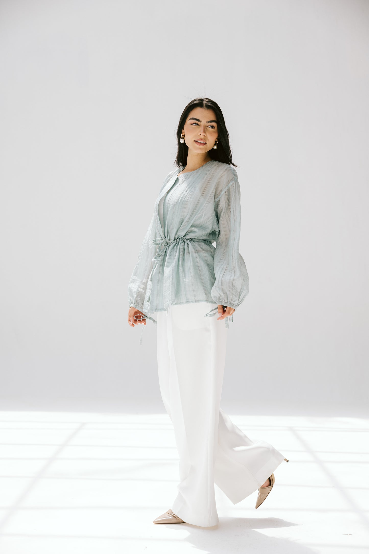 Marée blouse in Powder blue