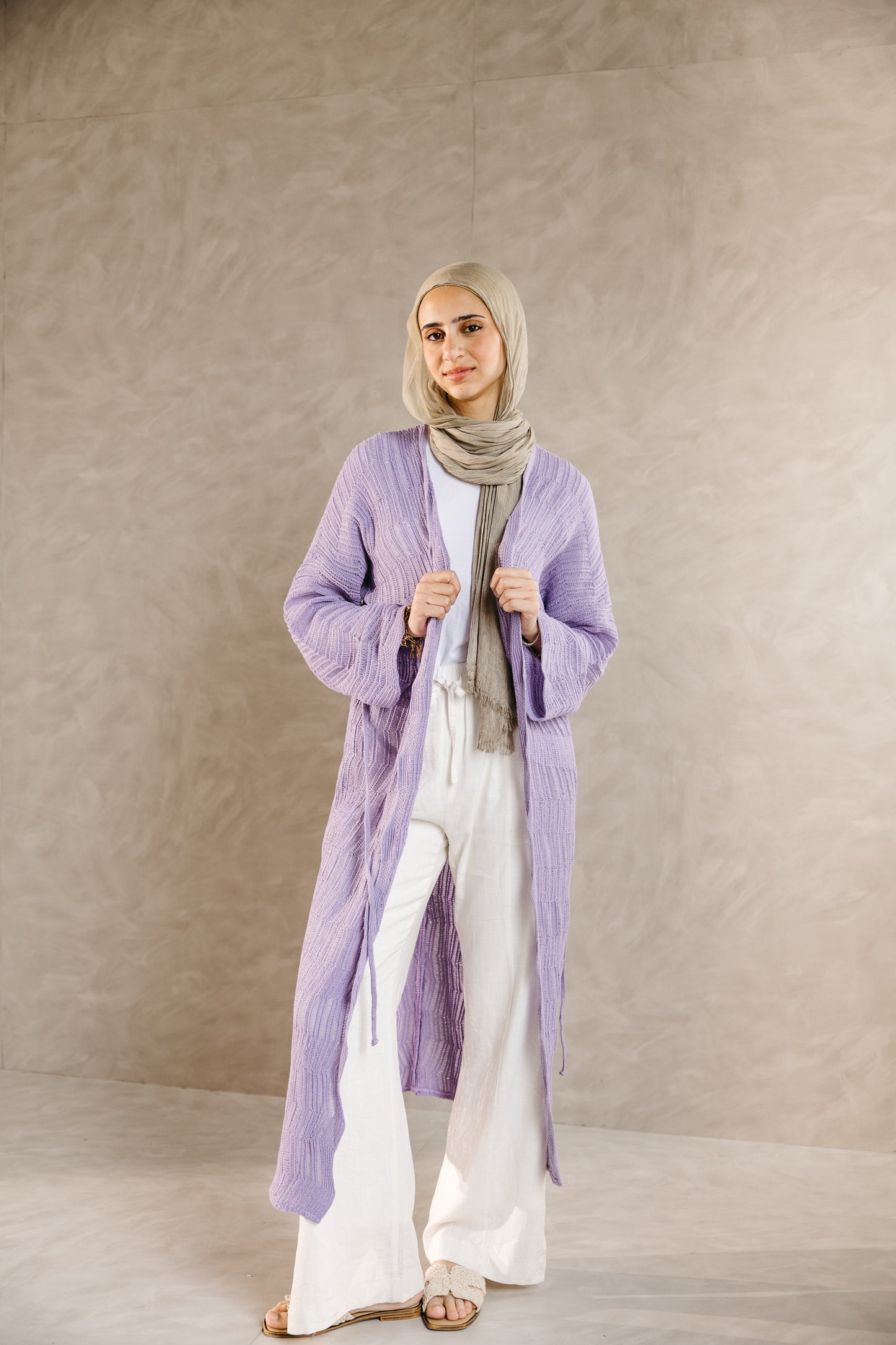 KnotWave Cardigan in Lavender