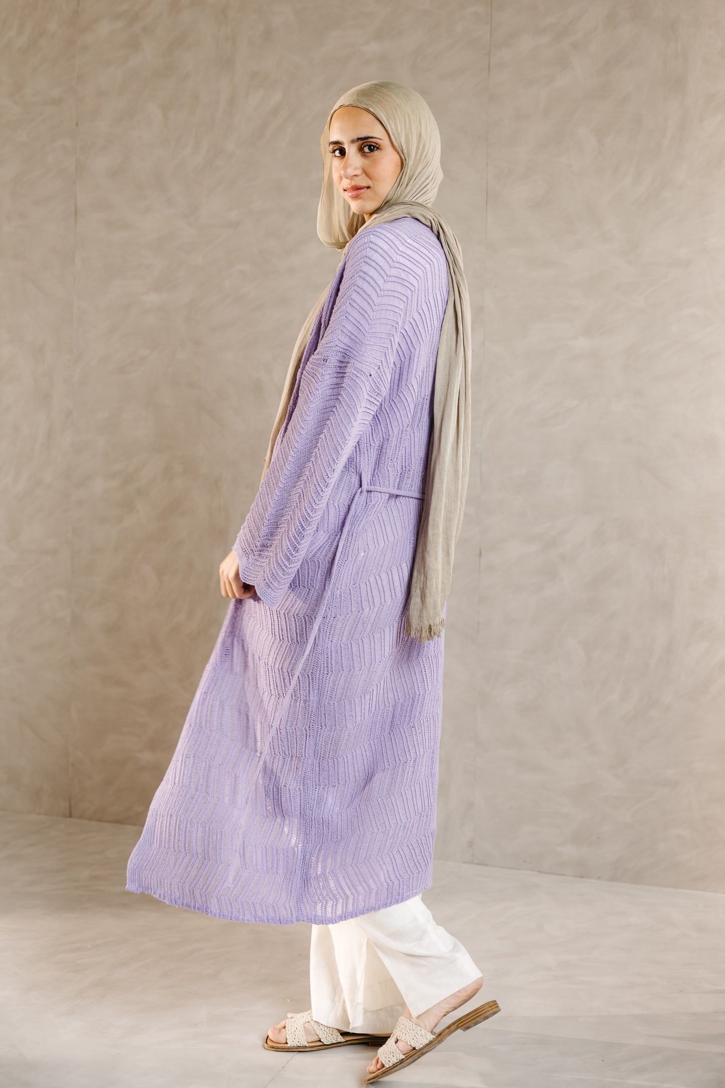 KnotWave Cardigan in Lavender