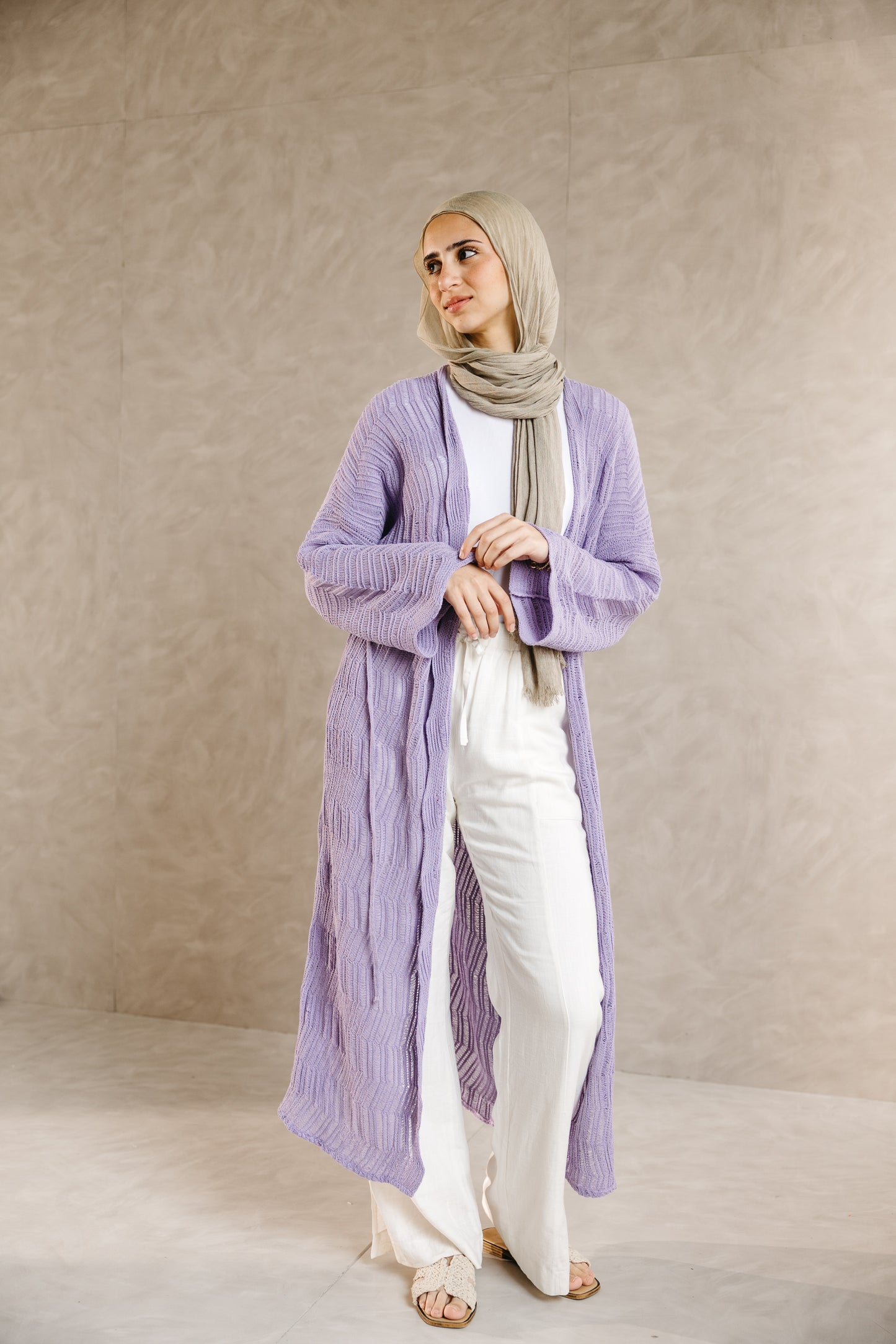 KnotWave Cardigan in Lavender
