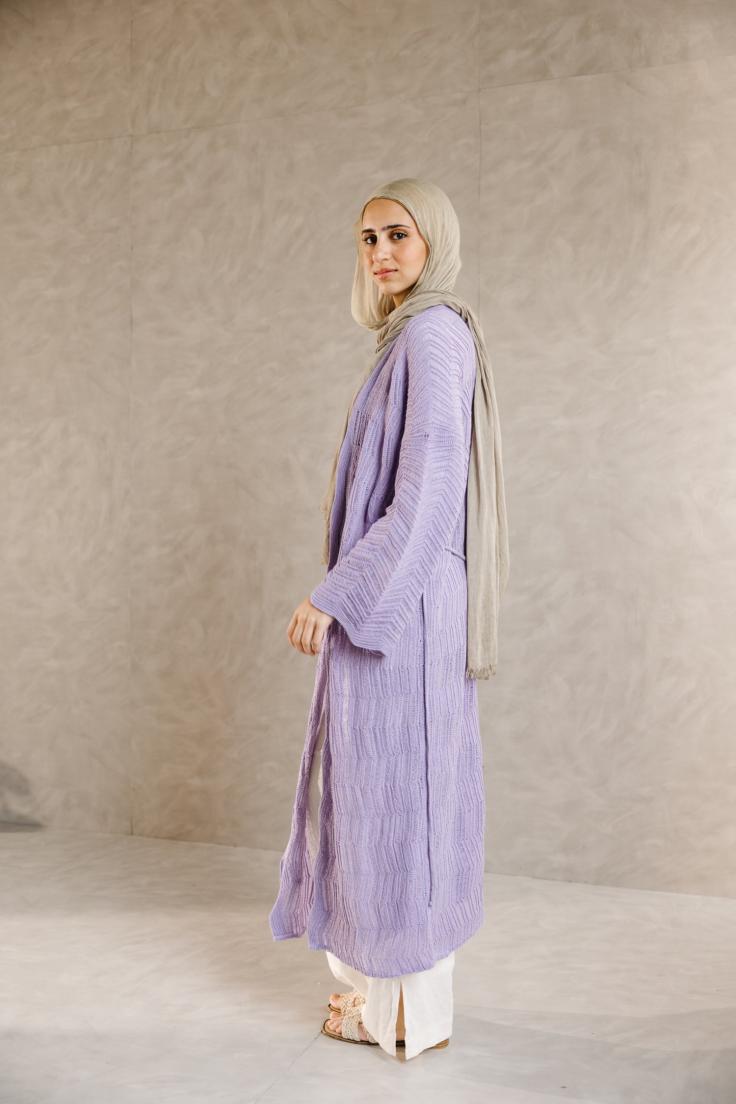 KnotWave Cardigan in Lavender