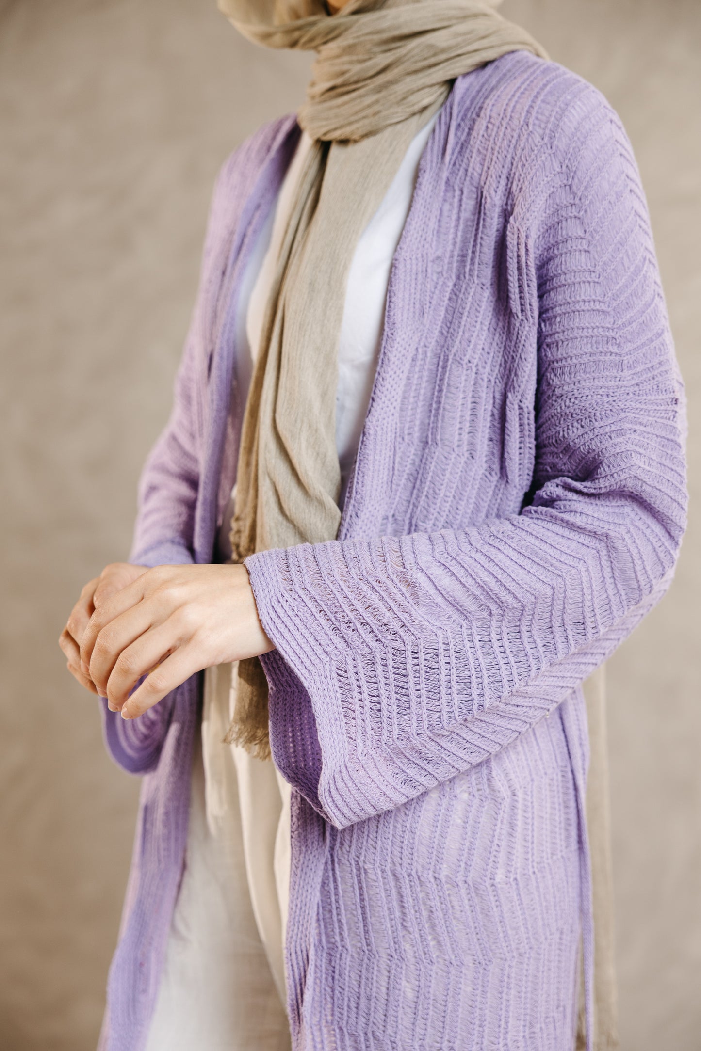 KnotWave Cardigan in Lavender