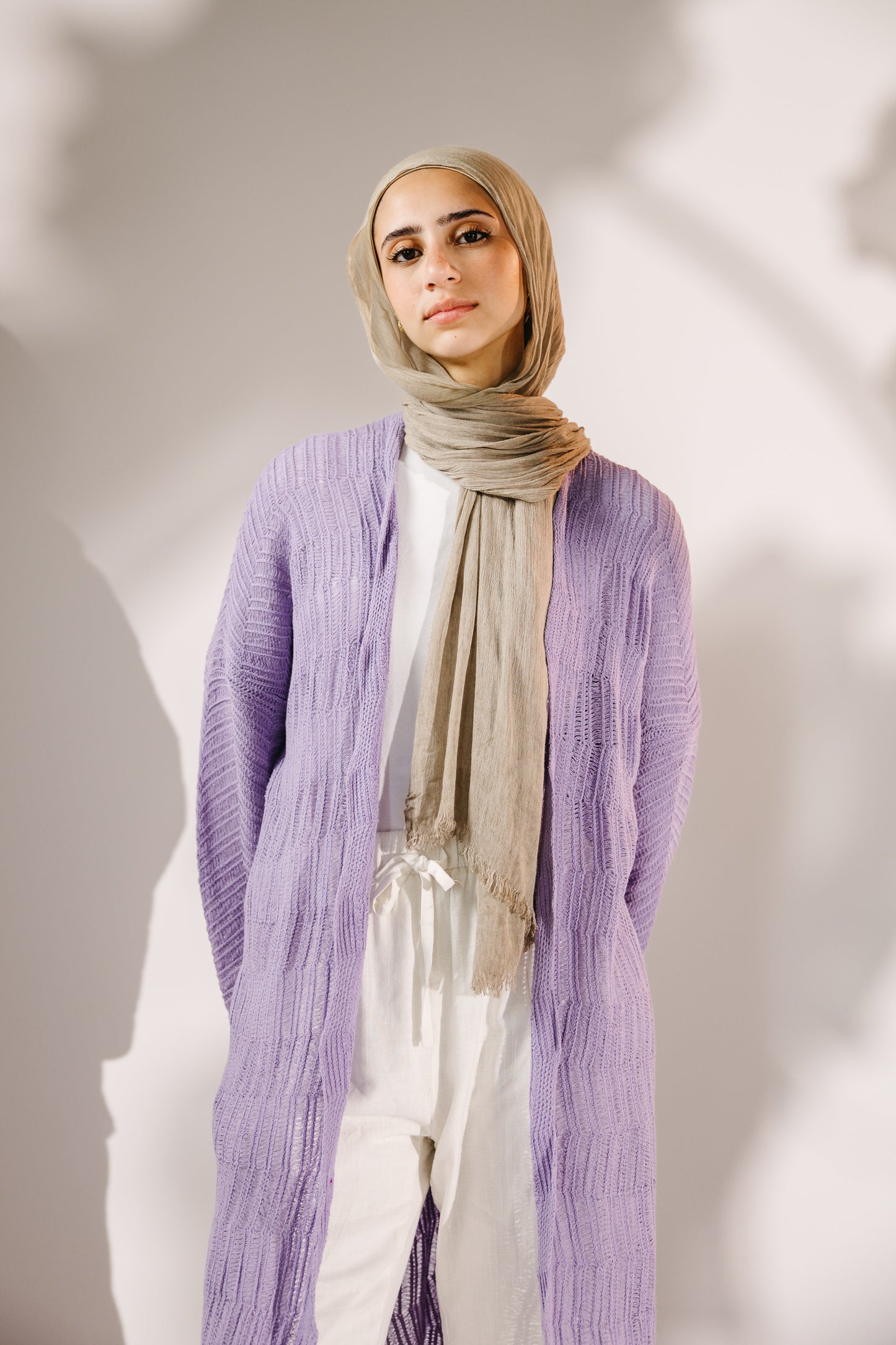 KnotWave Cardigan in Lavender