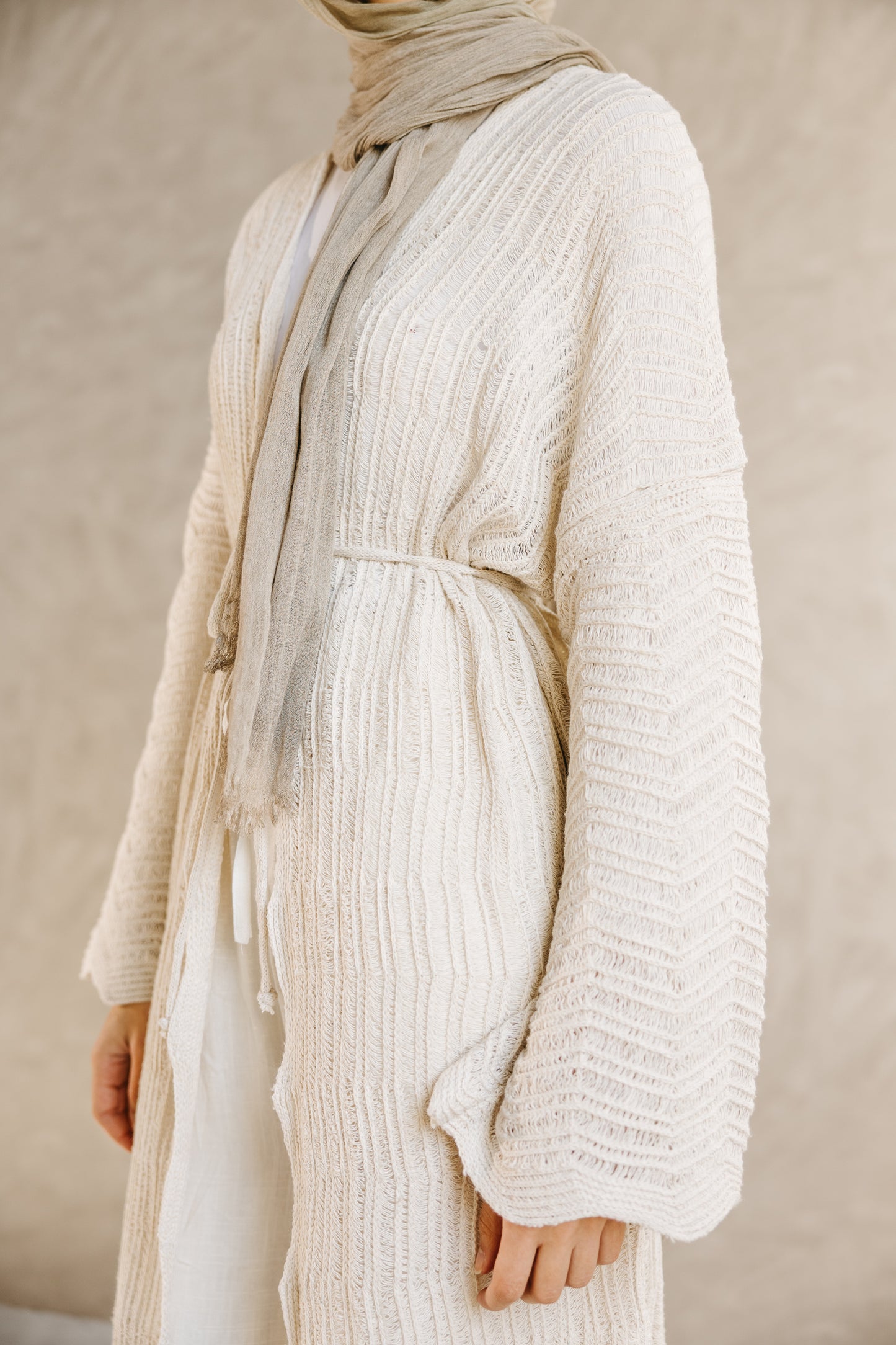 KnotWave Cardigan in Oat