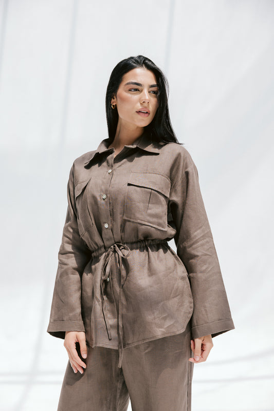 Slow Morning Shirt In Bronze Olive