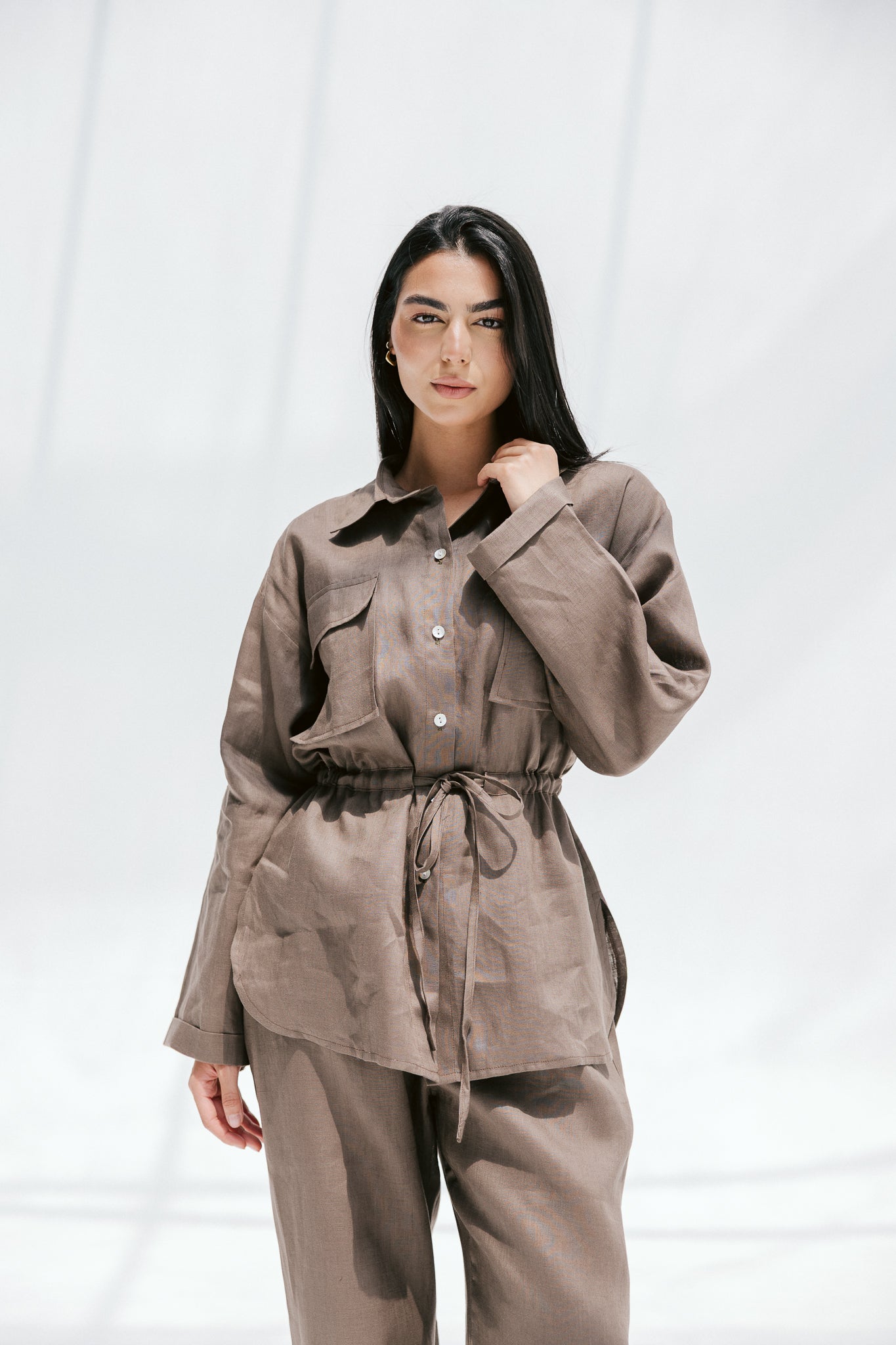 Slow Morning Shirt In Bronze Olive