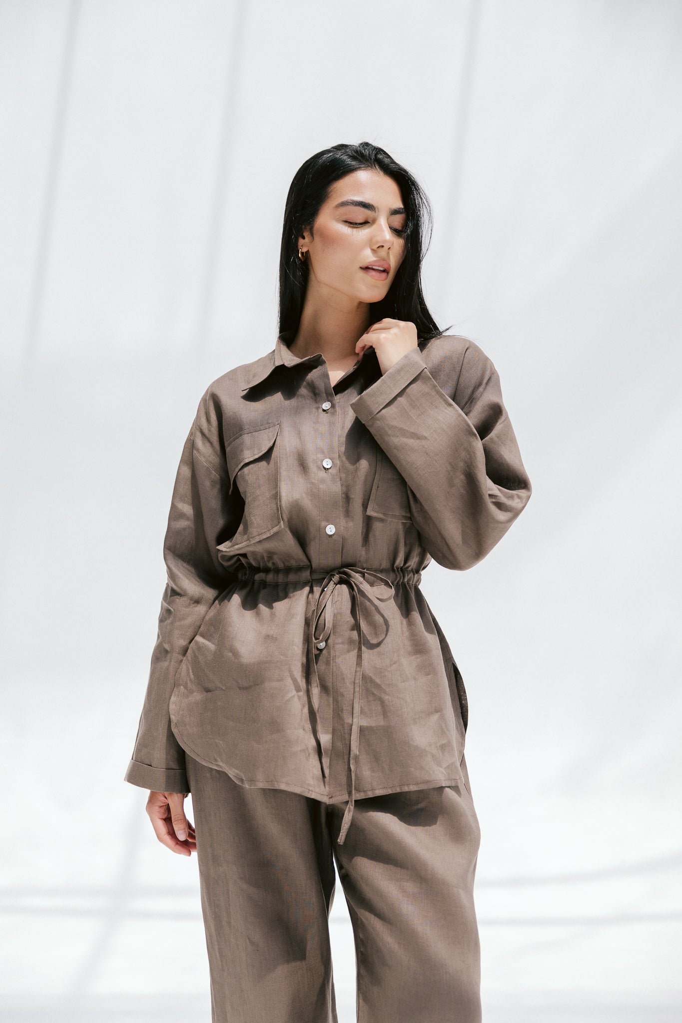 Slow Morning Shirt In Bronze Olive
