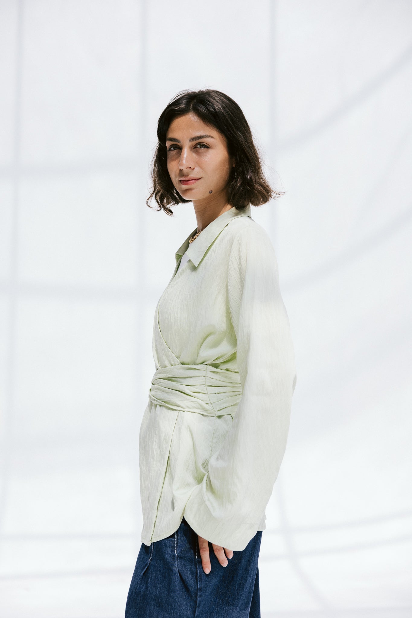 Soft Silhouette blouse in Mint