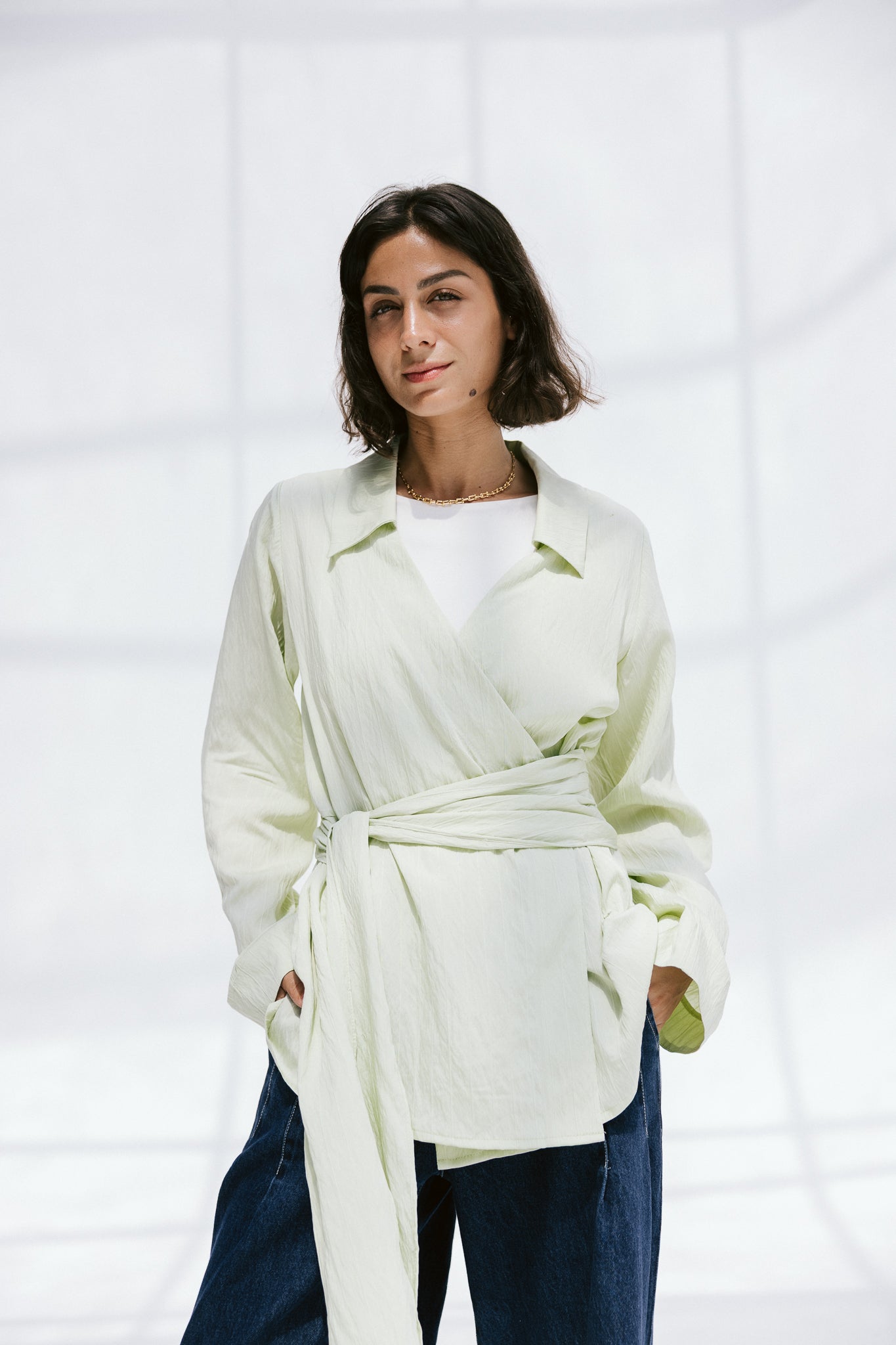 Soft Silhouette blouse in Mint