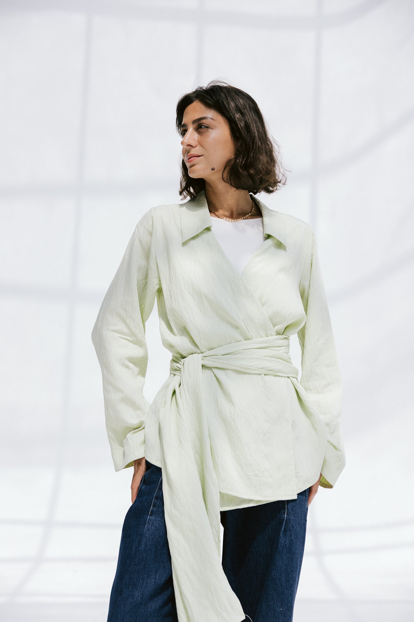 Soft Silhouette blouse in Mint