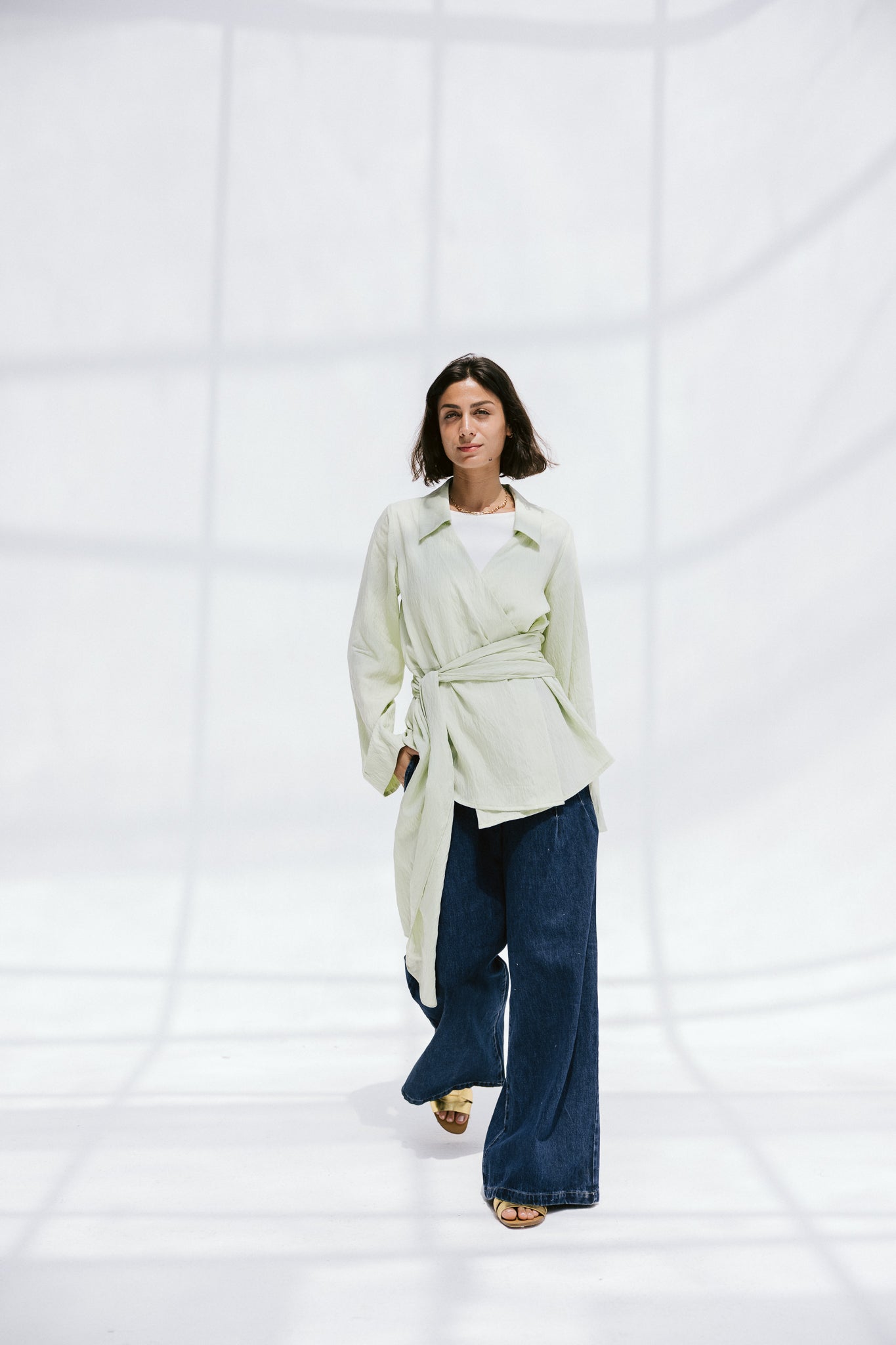 Soft Silhouette blouse in Mint